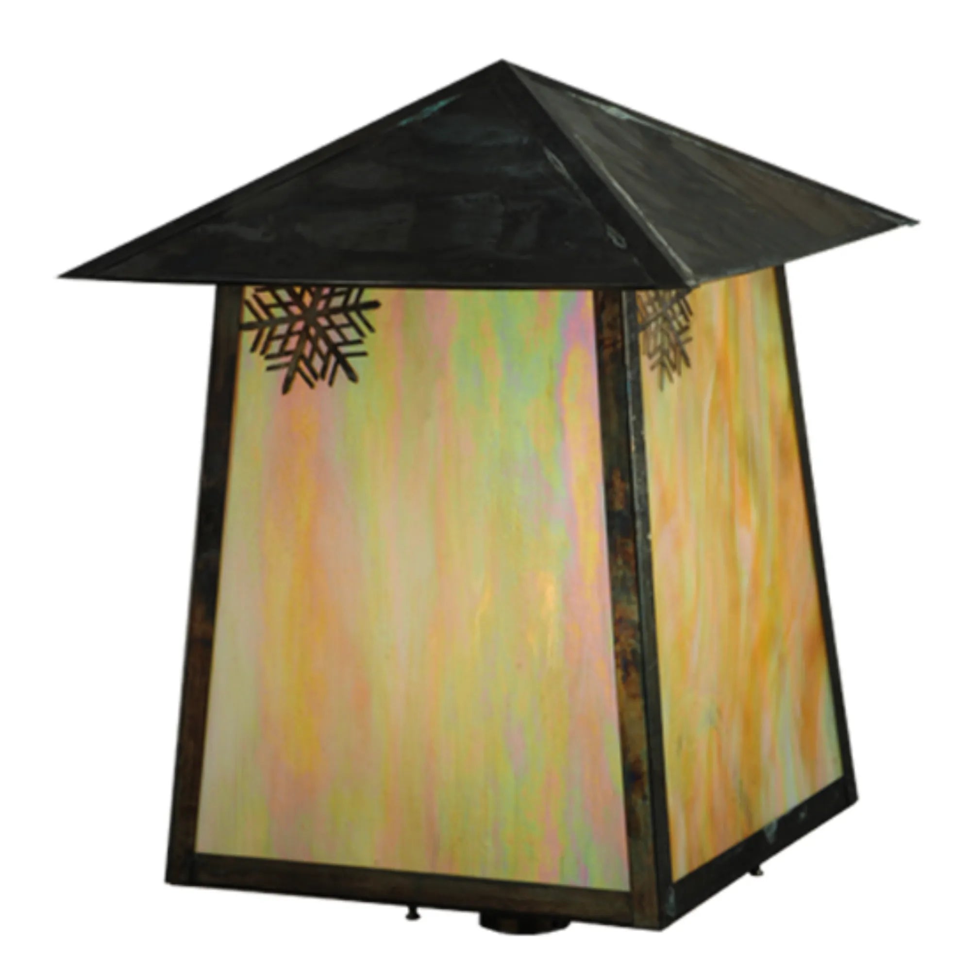 22.25"Sq Stillwater Snowflake Post Mount – Vintage Copper – Wet-Rated – Meyda Lighting
