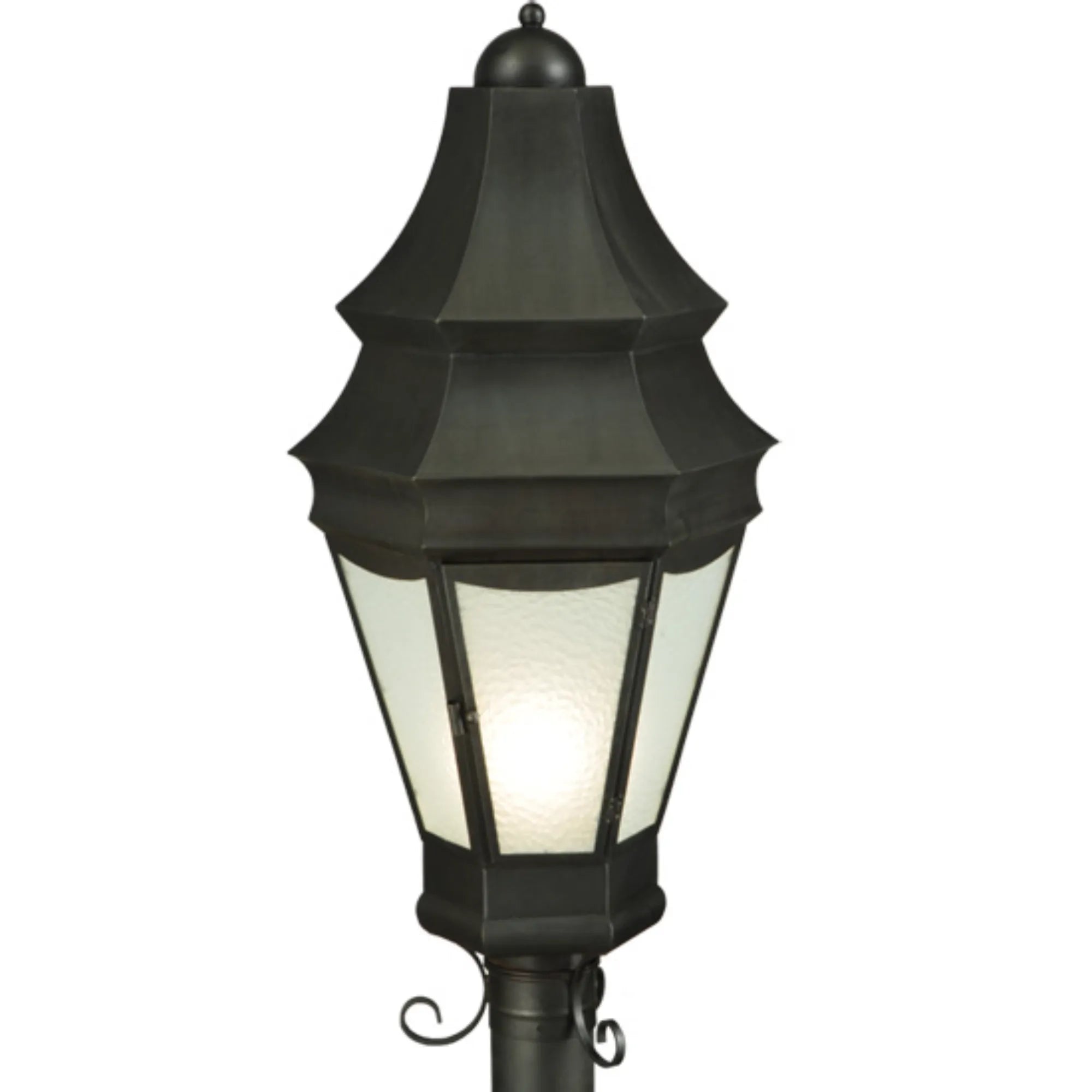 14" Wide Statesboro Street Lamp – Craftsman Brown – Clear Ripple – Wet-Rated – Meyda Lighting