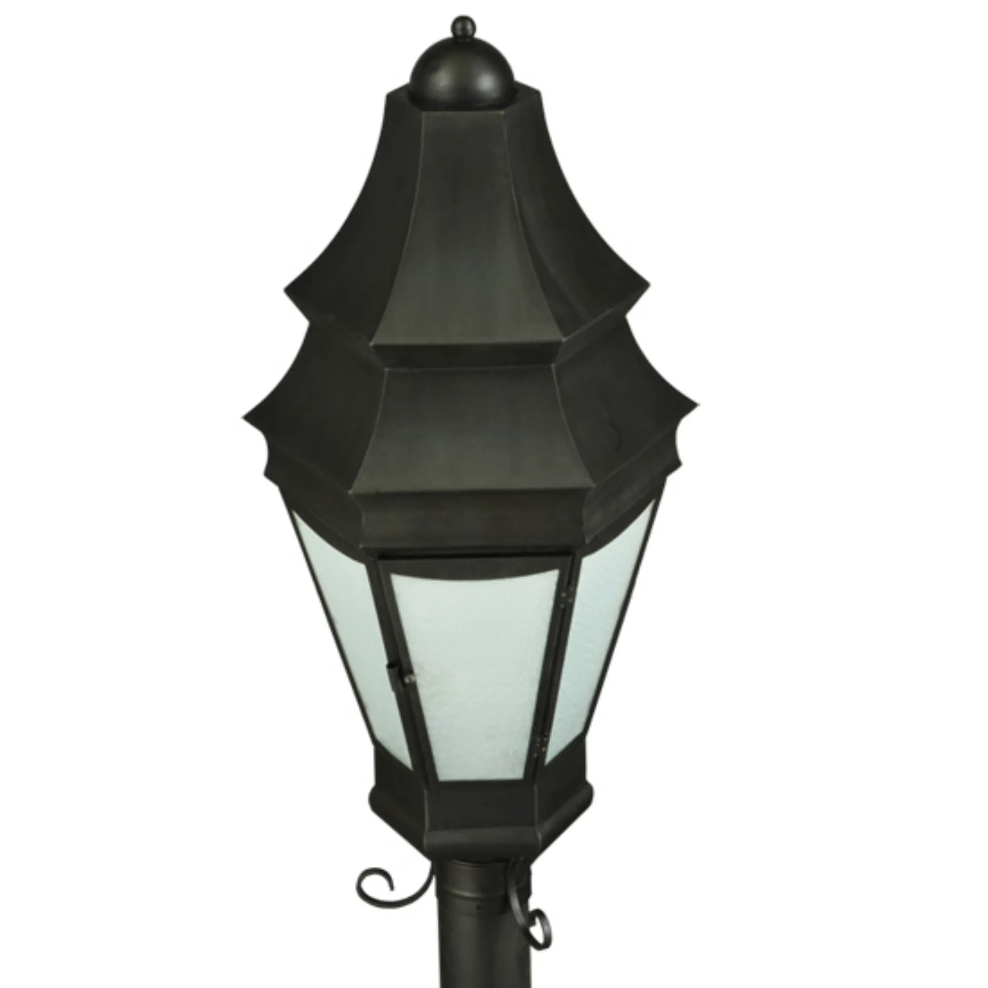 14" Wide Statesboro Street Lamp – Craftsman Brown – Clear Ripple – Wet-Rated – Meyda Lighting