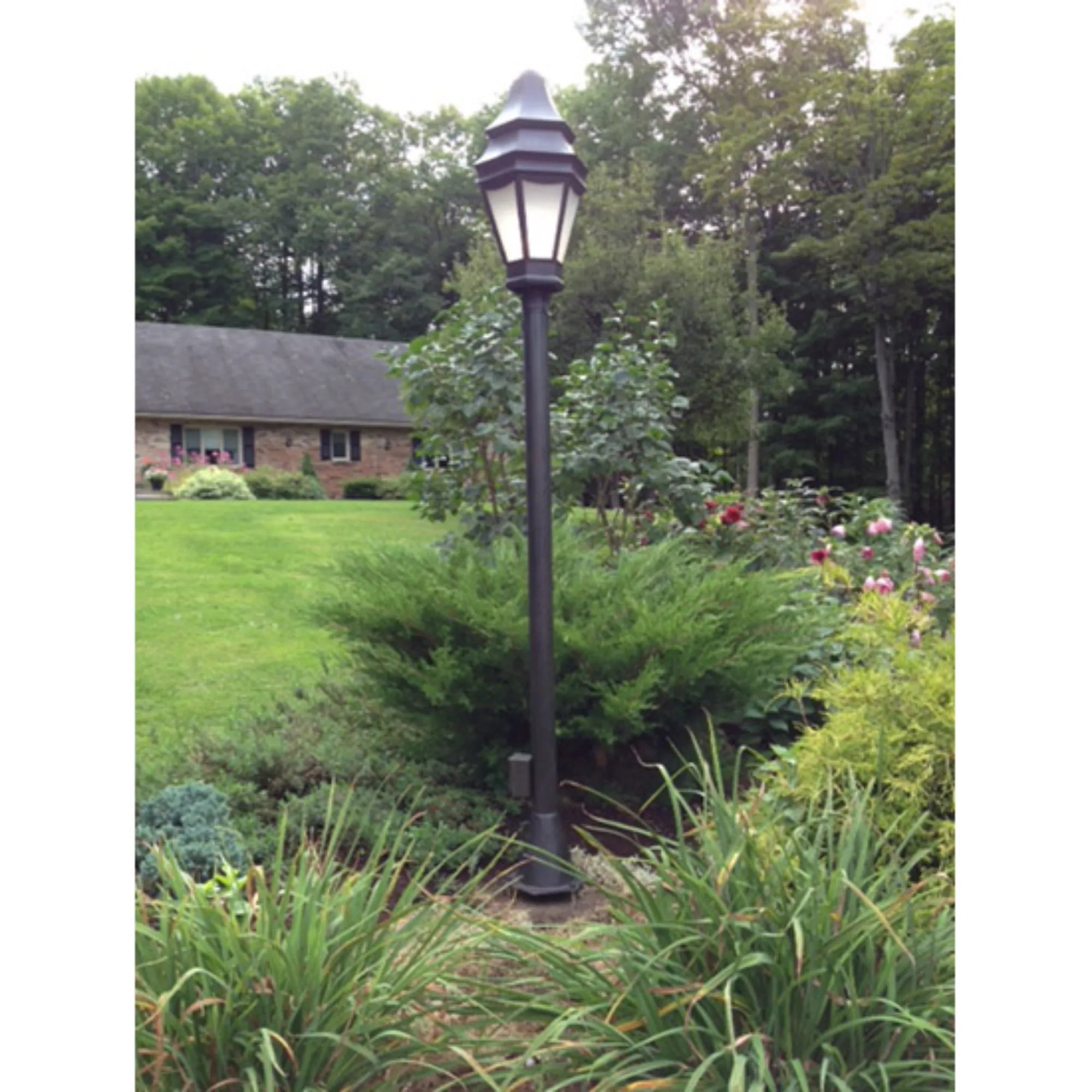 14" Wide Statesboro Street Lamp – Craftsman Brown – Clear Ripple – Wet-Rated – Meyda Lighting