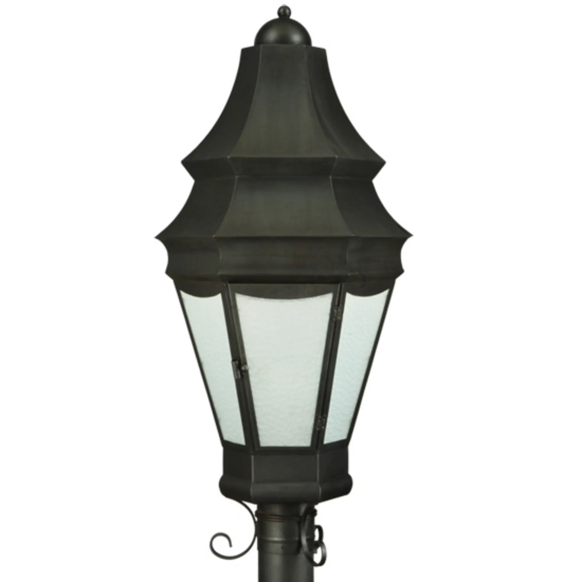 14" Wide Statesboro Street Lamp – Craftsman Brown – Clear Ripple – Wet-Rated – Meyda Lighting