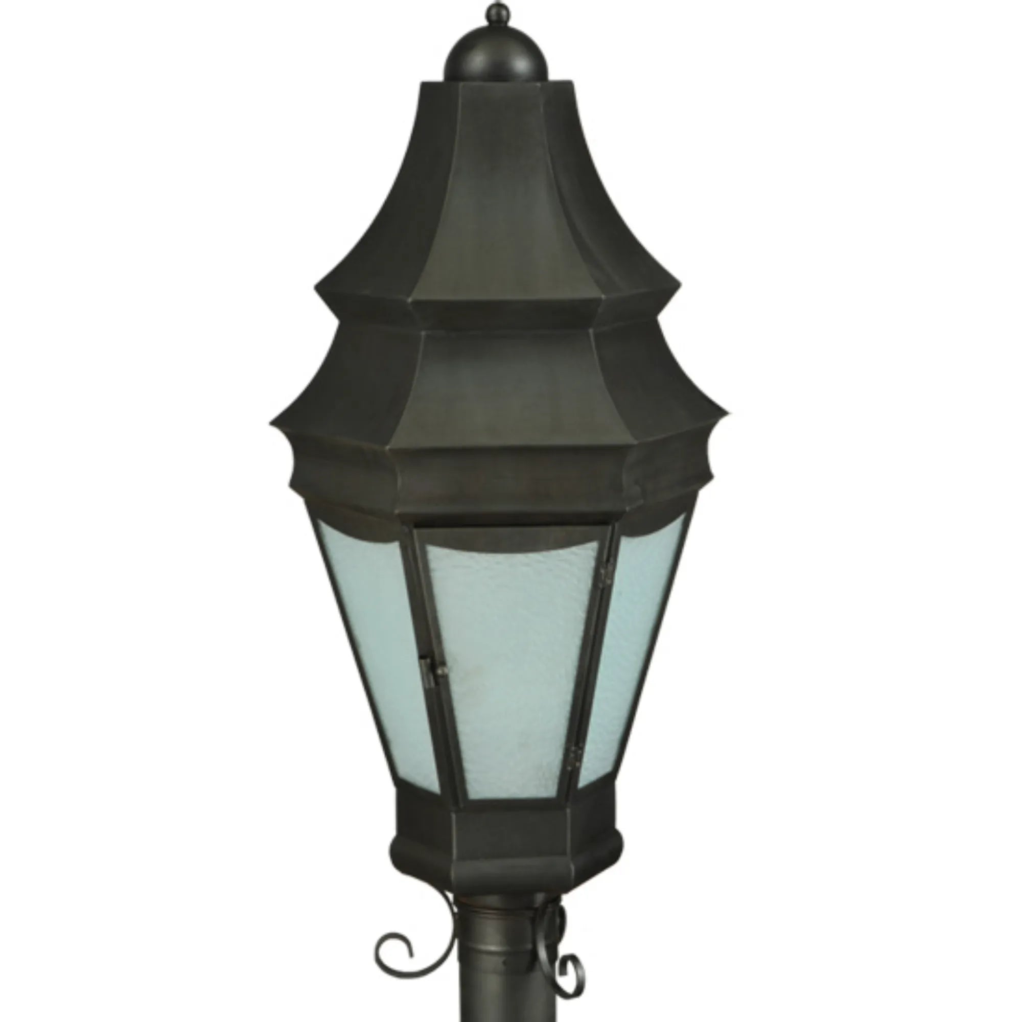 14" Wide Statesboro Street Lamp – Craftsman Brown – Clear Ripple – Wet-Rated – Meyda Lighting