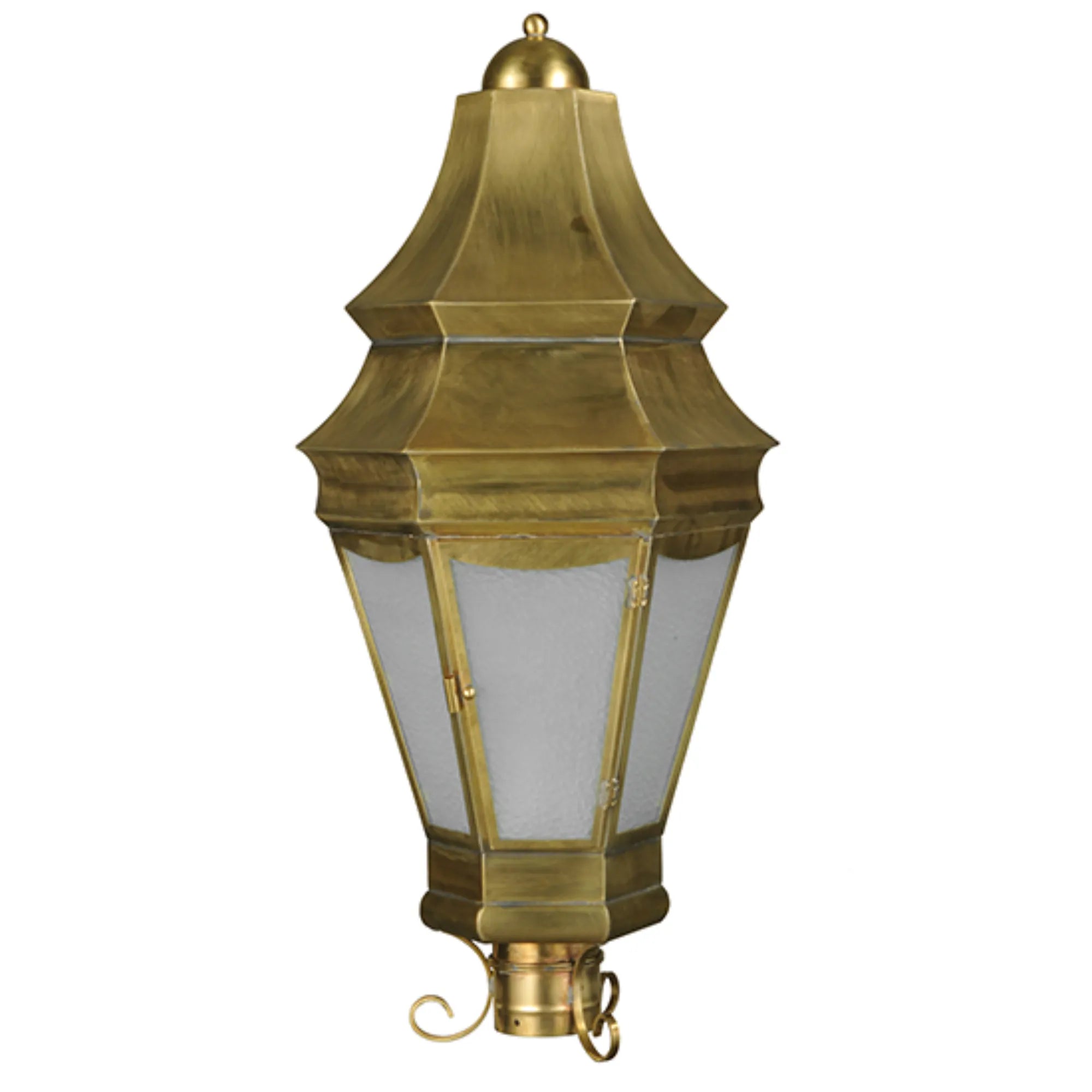 14" Wide Statesboro Outdoor Post Mount – Brushed Brass – Wet-Rated – Meyda Lighting
