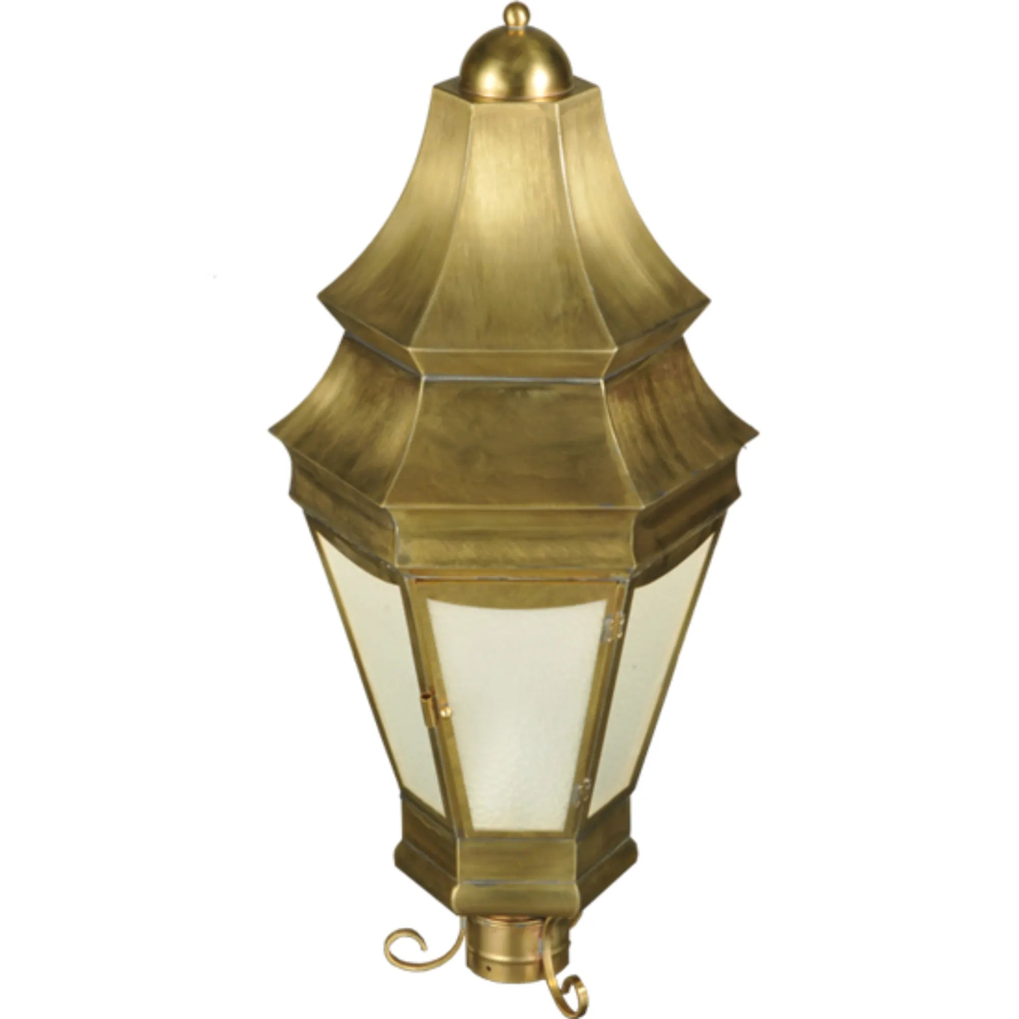 14" Wide Statesboro Outdoor Post Mount – Brushed Brass – Wet-Rated – Meyda Lighting