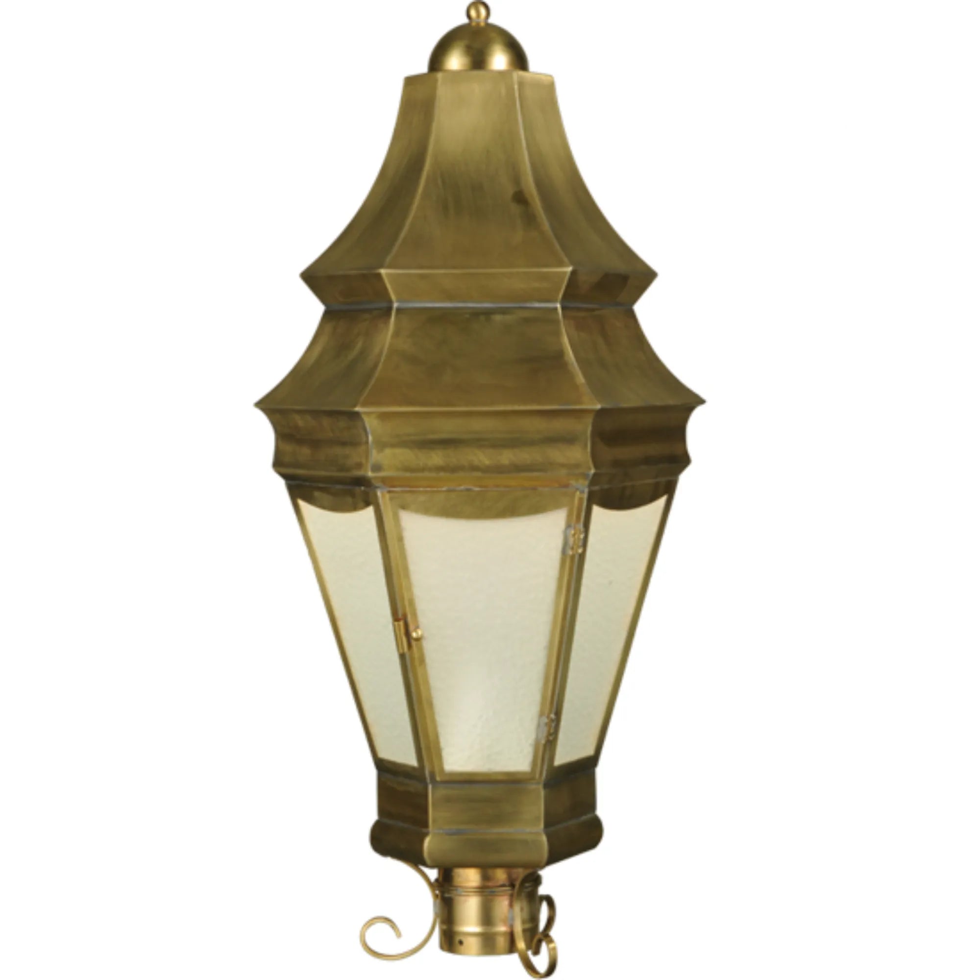 14" Wide Statesboro Outdoor Post Mount – Brushed Brass – Wet-Rated – Meyda Lighting