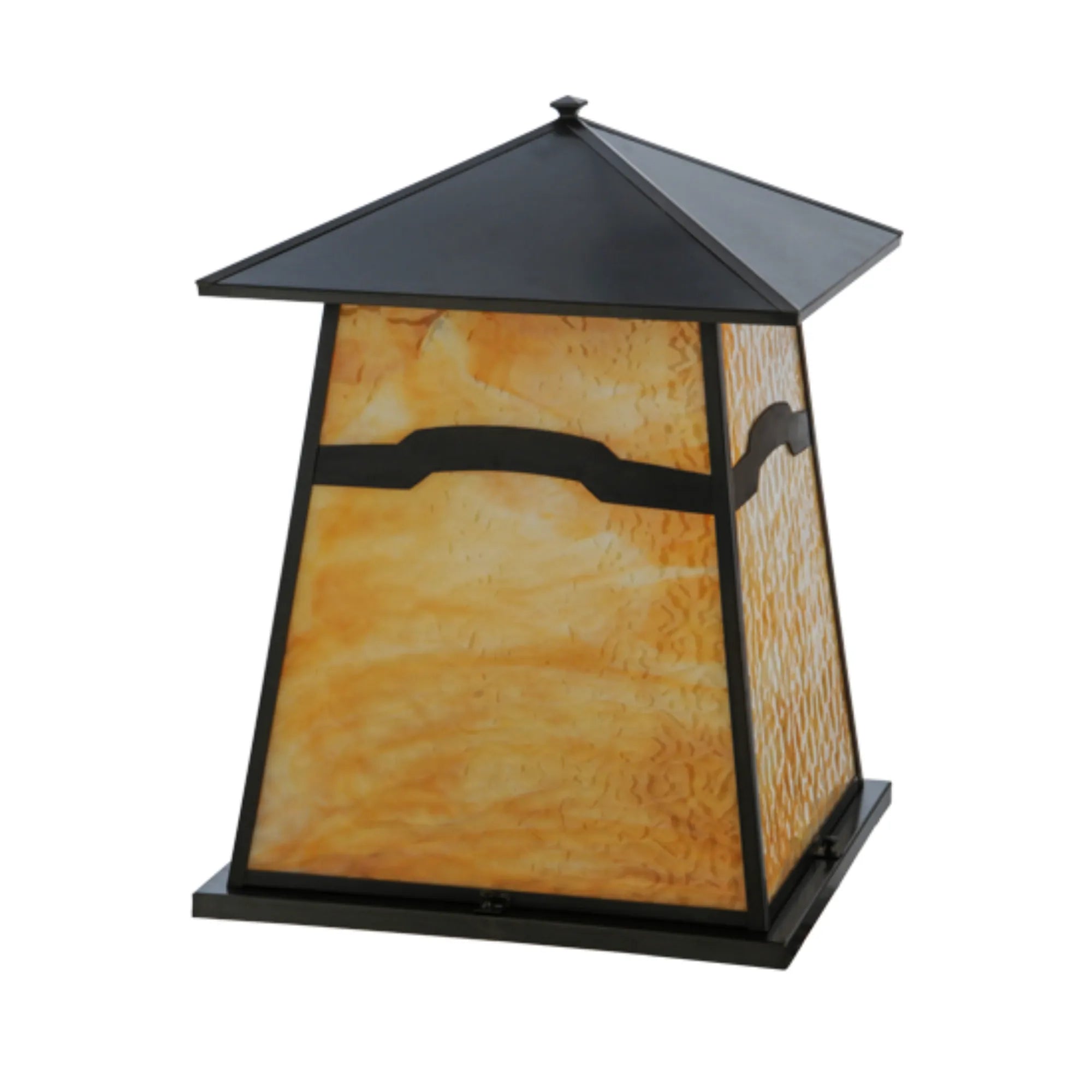 18"Sq Stillwater Mountain View Pier Mount – Craftsman Brown – Wet-Rated – Meyda Lighting