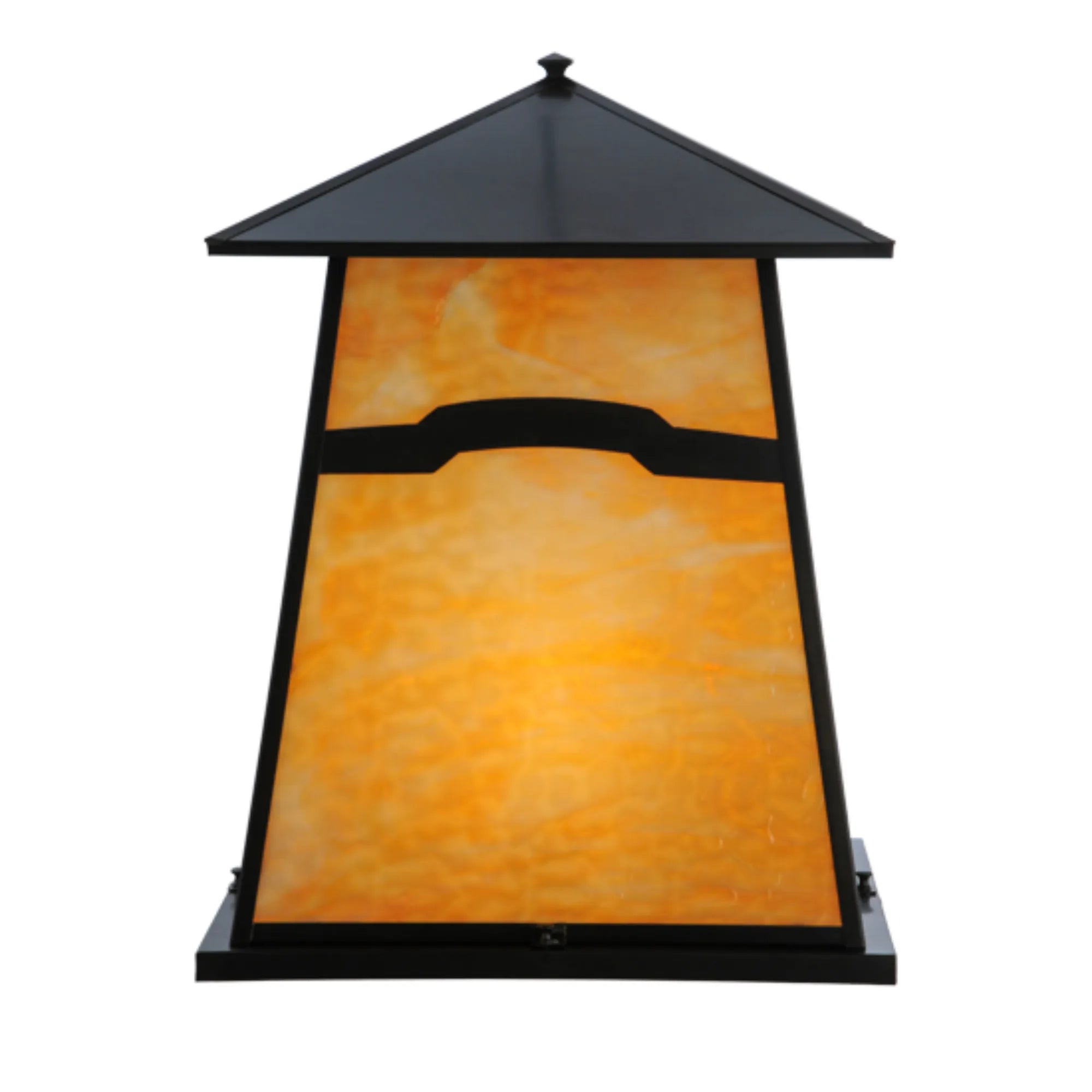 18"Sq Stillwater Mountain View Pier Mount – Craftsman Brown – Wet-Rated – Meyda Lighting