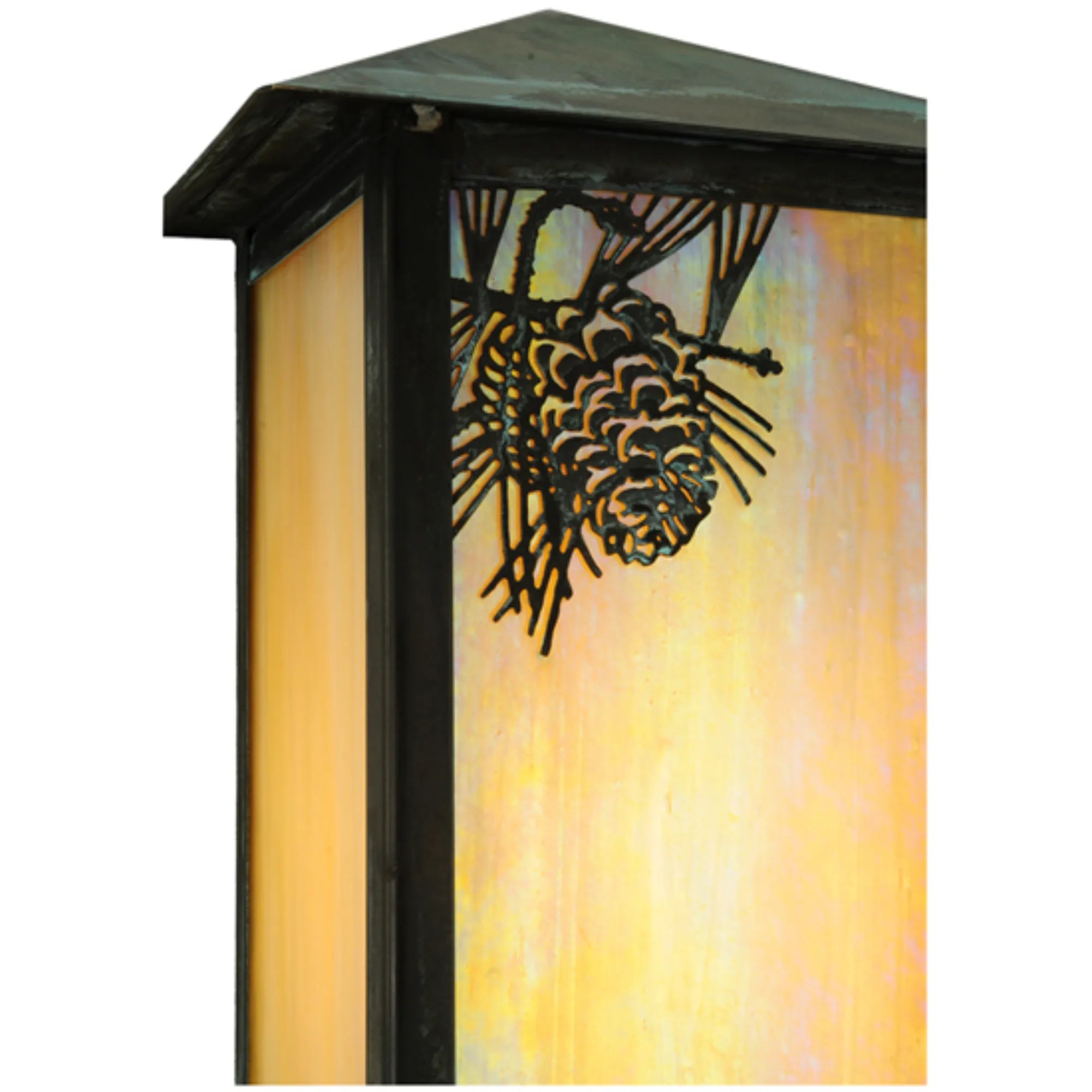 6.5" Wide Seneca Winter Pine Wall Sconce – Verdigris – Wet-Rated – Meyda Lighting