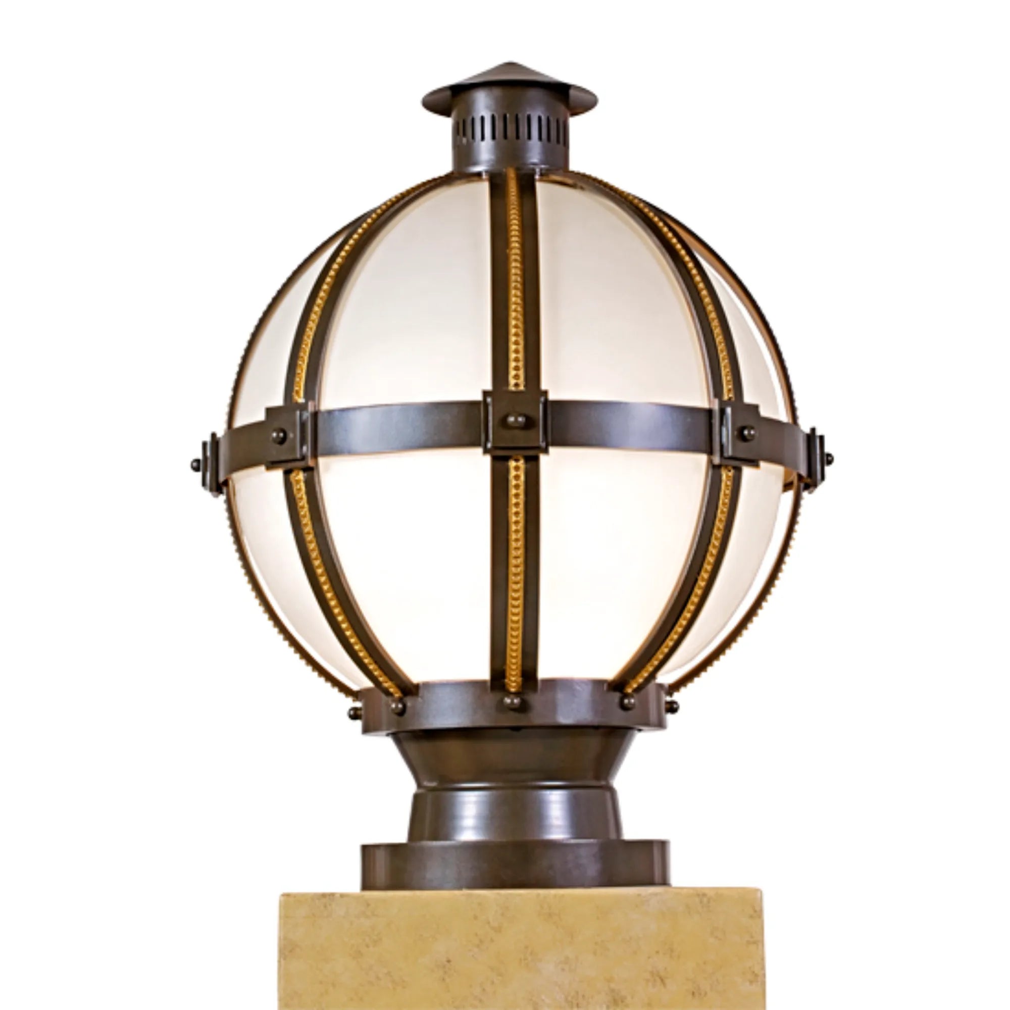 19" Wide Orbital Pier Mount – Chestnut & Gold Highlights – Wet-Rated – Meyda Lighting