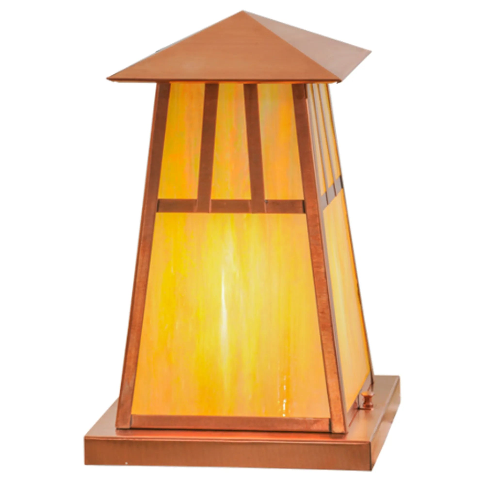 10"Sq Stillwater Double Bar Mission Pier Mount – Raw Copper – Wet-Rated – Meyda Lighting