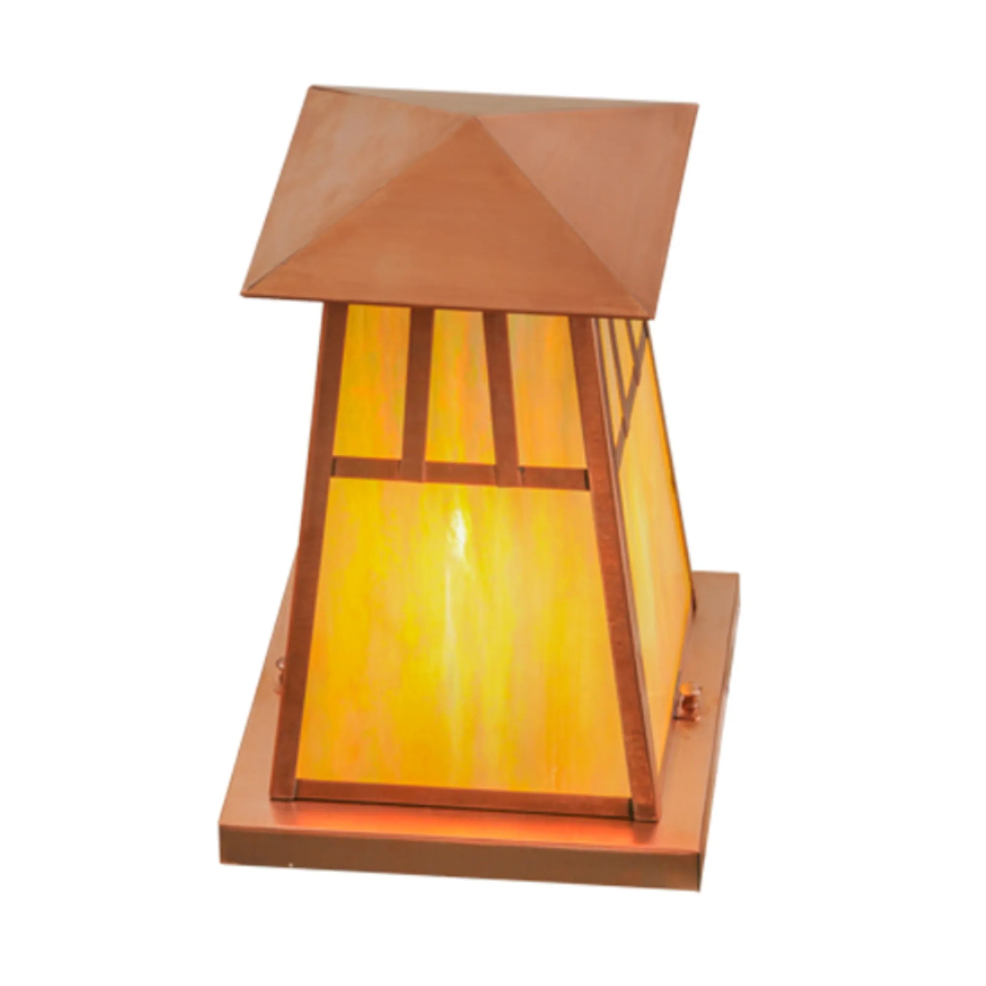 10"Sq Stillwater Double Bar Mission Pier Mount – Raw Copper – Wet-Rated – Meyda Lighting