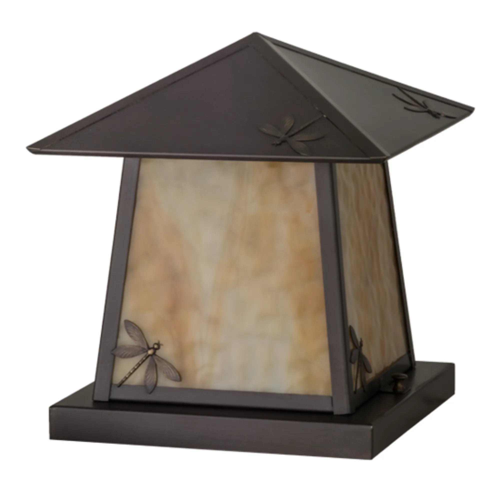 11"Sq Stillwater Dragonfly Pier Mount – Craftsman brown – Wet-Rated – Meyda Lighting