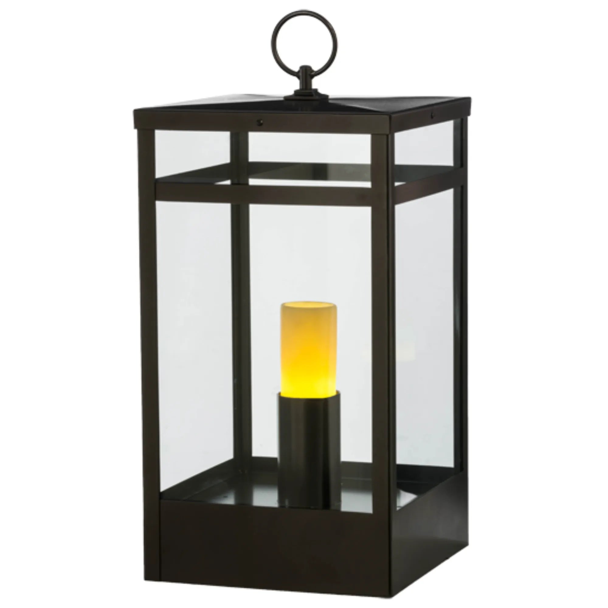 14"Sq Quadrato Campbell Pier Mount – Oil Rubbed Bronze – Clear Glass – Wet-Rated – Meyda Lighting