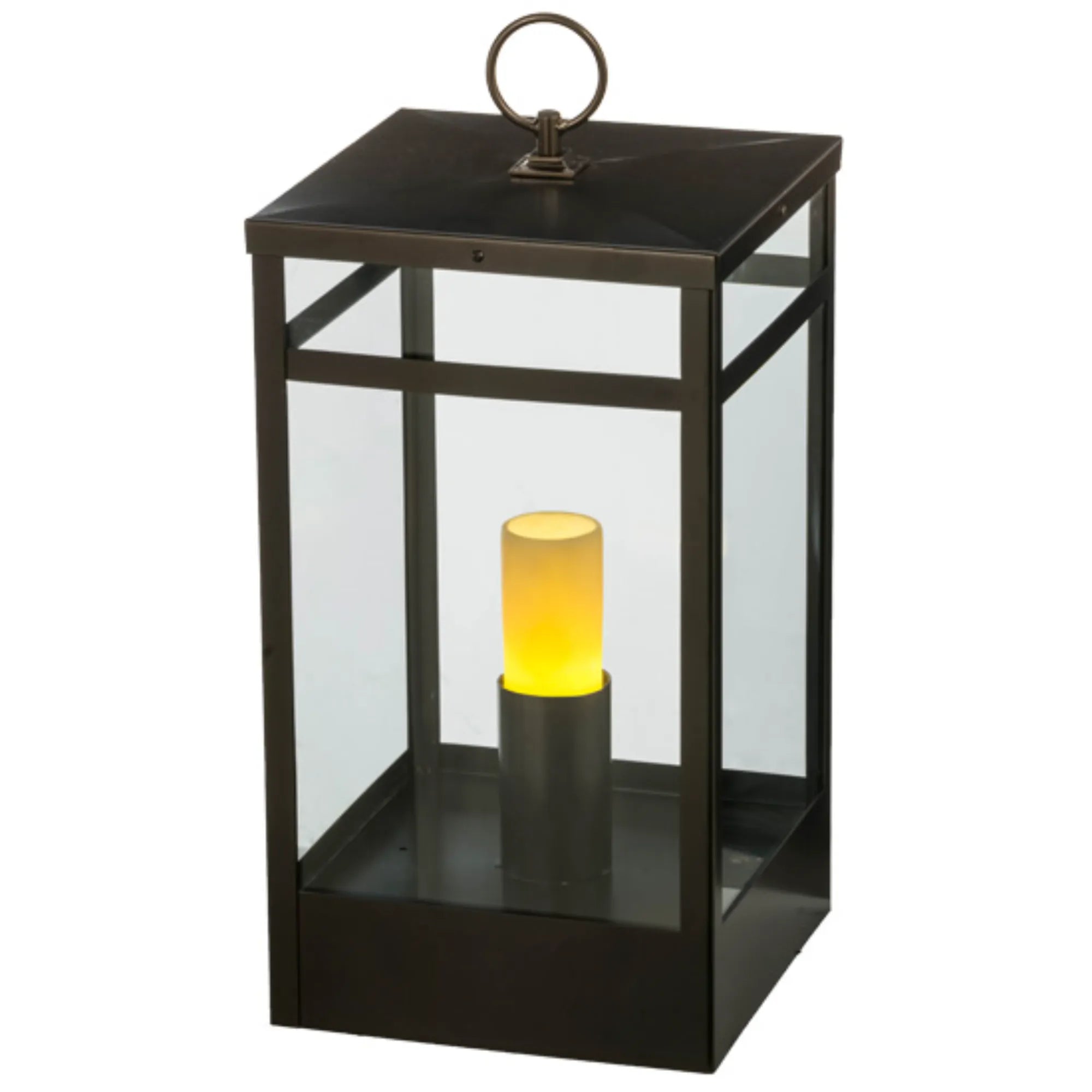 14"Sq Quadrato Campbell Pier Mount – Oil Rubbed Bronze – Clear Glass – Wet-Rated – Meyda Lighting