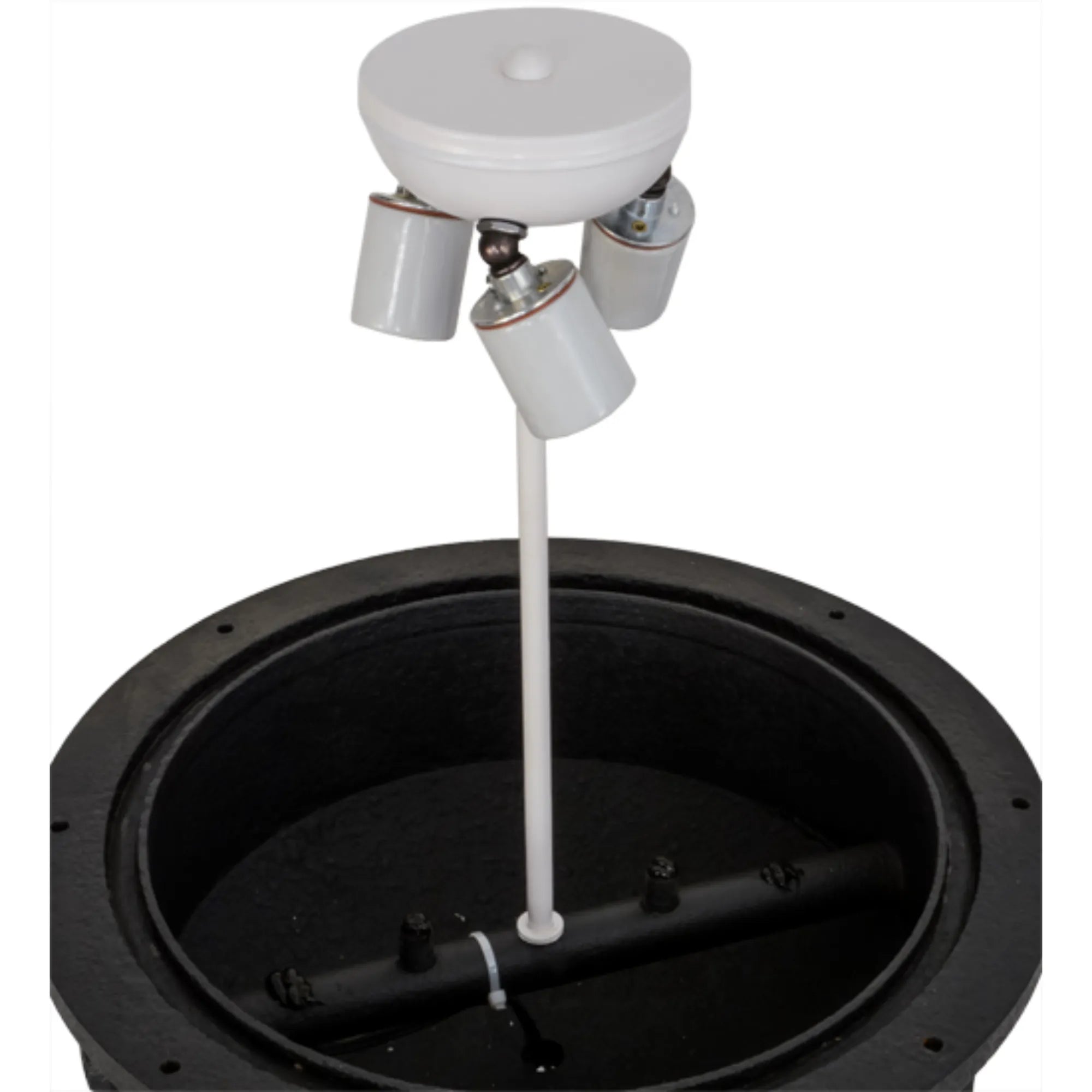 15" Wide Lighthouse Pier Mount – Black – White – Wet-Rated – Meyda Lighting