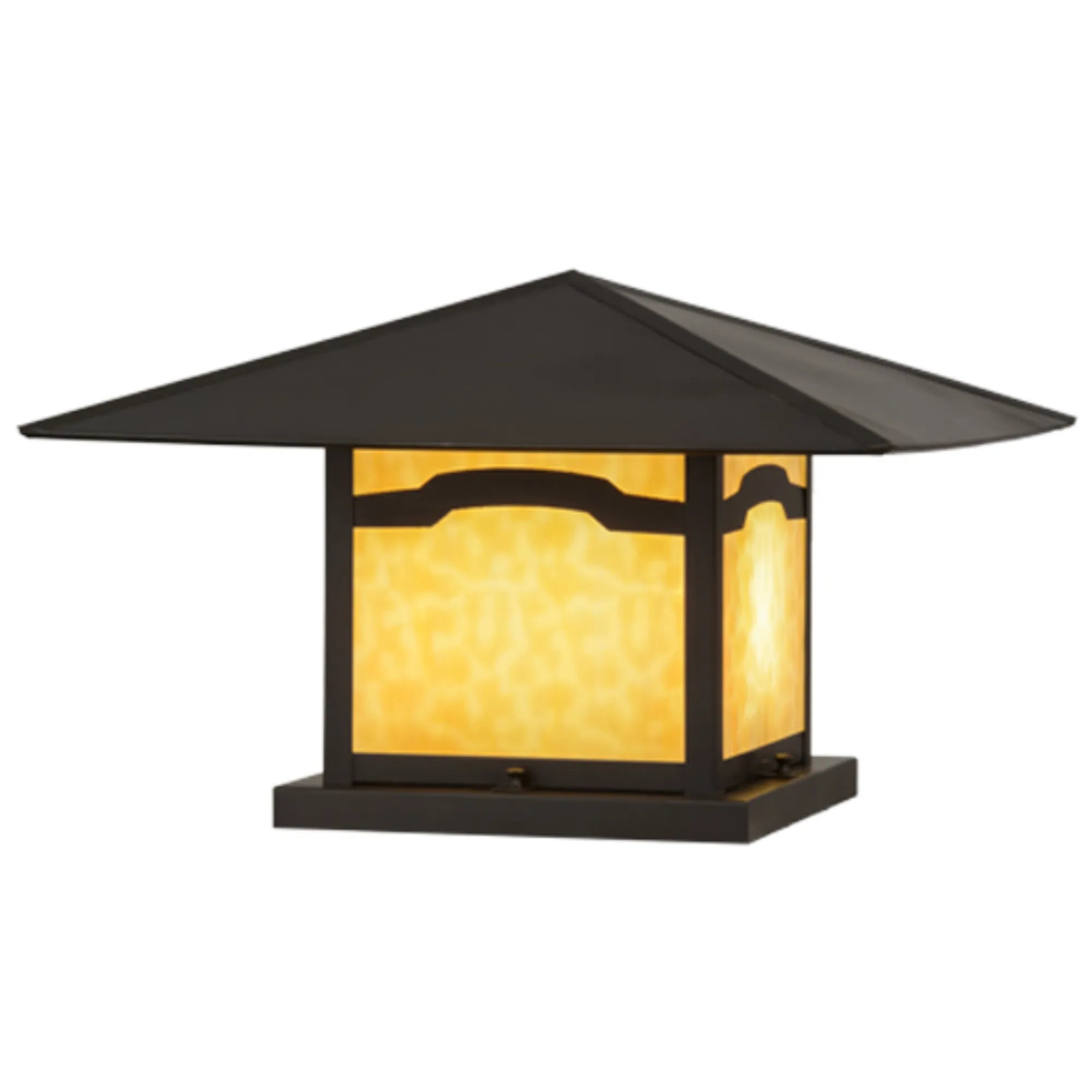 21.5"Sq Seneca Mountain View Pier Mount – Craftsman Brown – Wet-Rated – Meyda Lighting