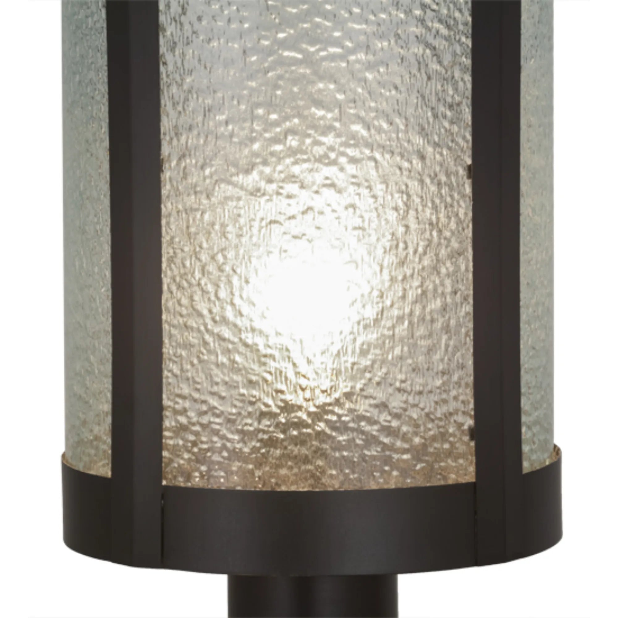 15"W Fulton Prime Post Mount – Craftsman Brown – Clear Granite Glass – Wet-Rated – Meyda Lighting