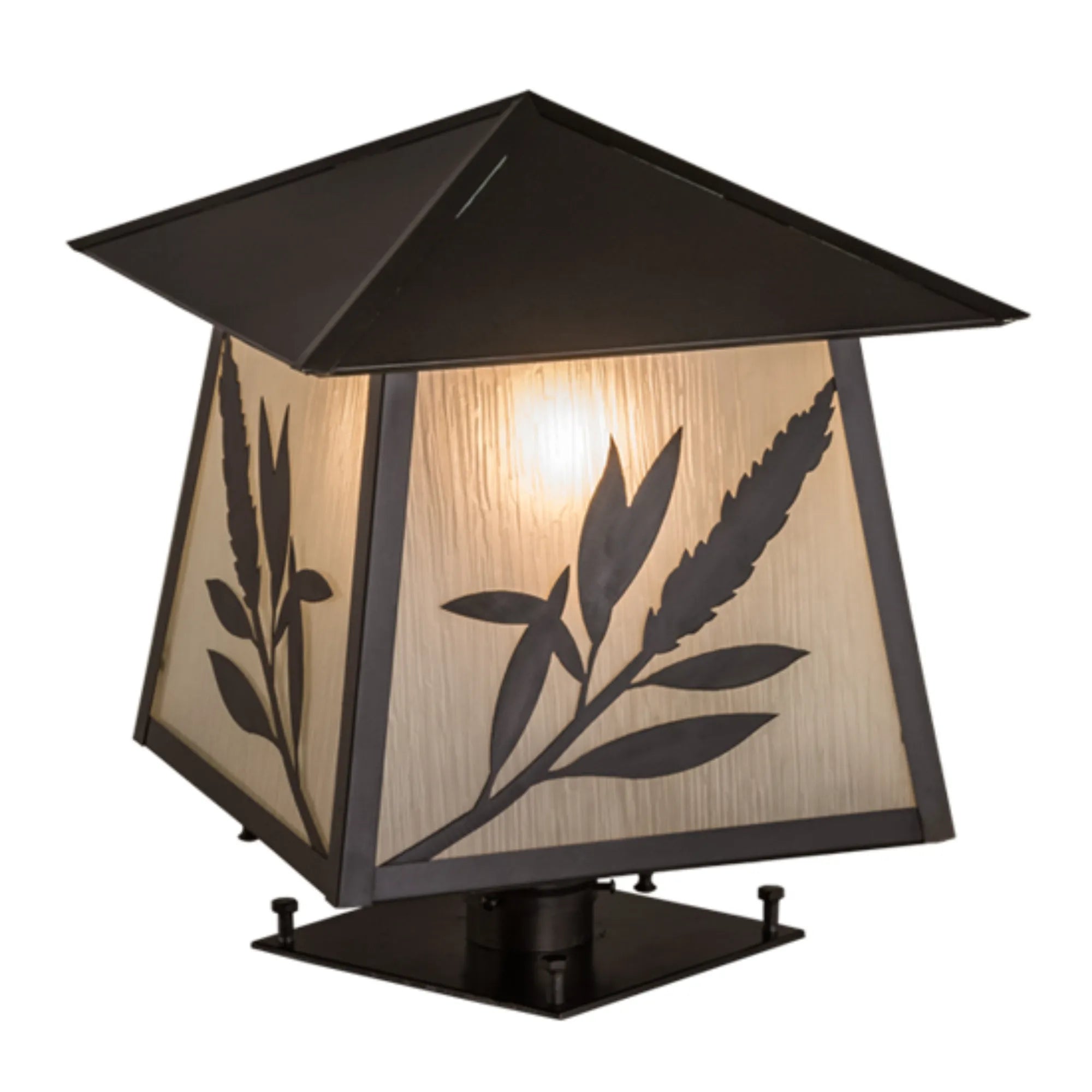 16"Sq Stillwater Willow Branch Post Mount – Craftsman Brown – Wet-Rated – Meyda Lighting