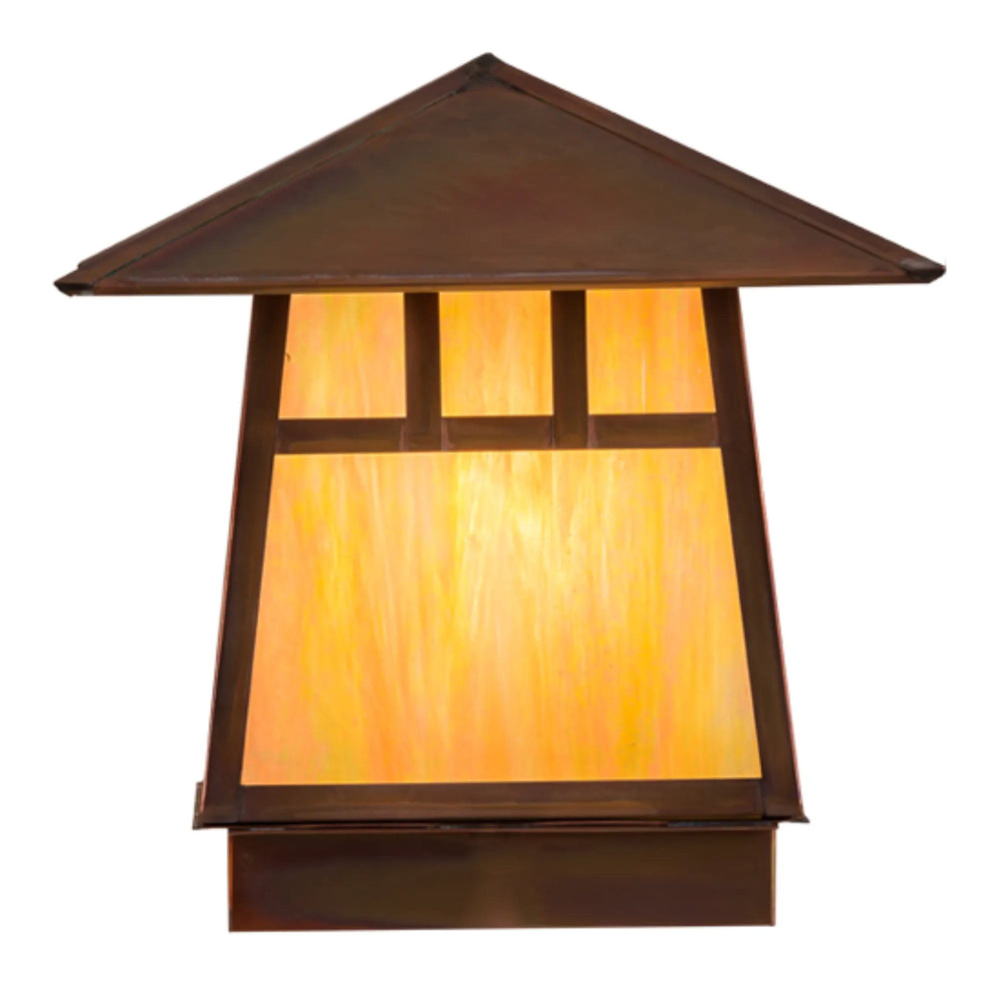12"Sq Stillwater Double Bar Mission Deck Light – Vintage Copper – Wet-Rated – Meyda Lighting