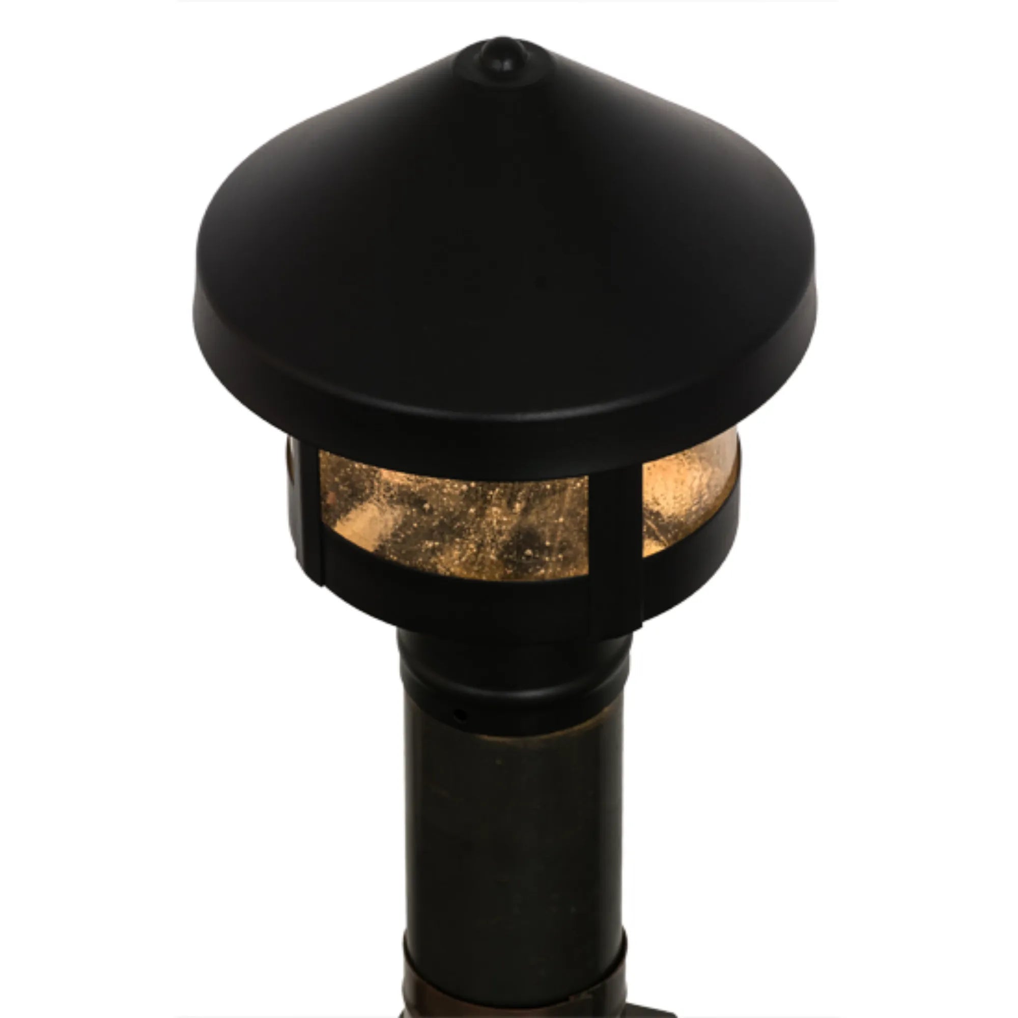 8" Wide Fulton Prime Post Mount – Black Patina – Clear Seeded Glass – Wet-Rated – Meyda Lighting