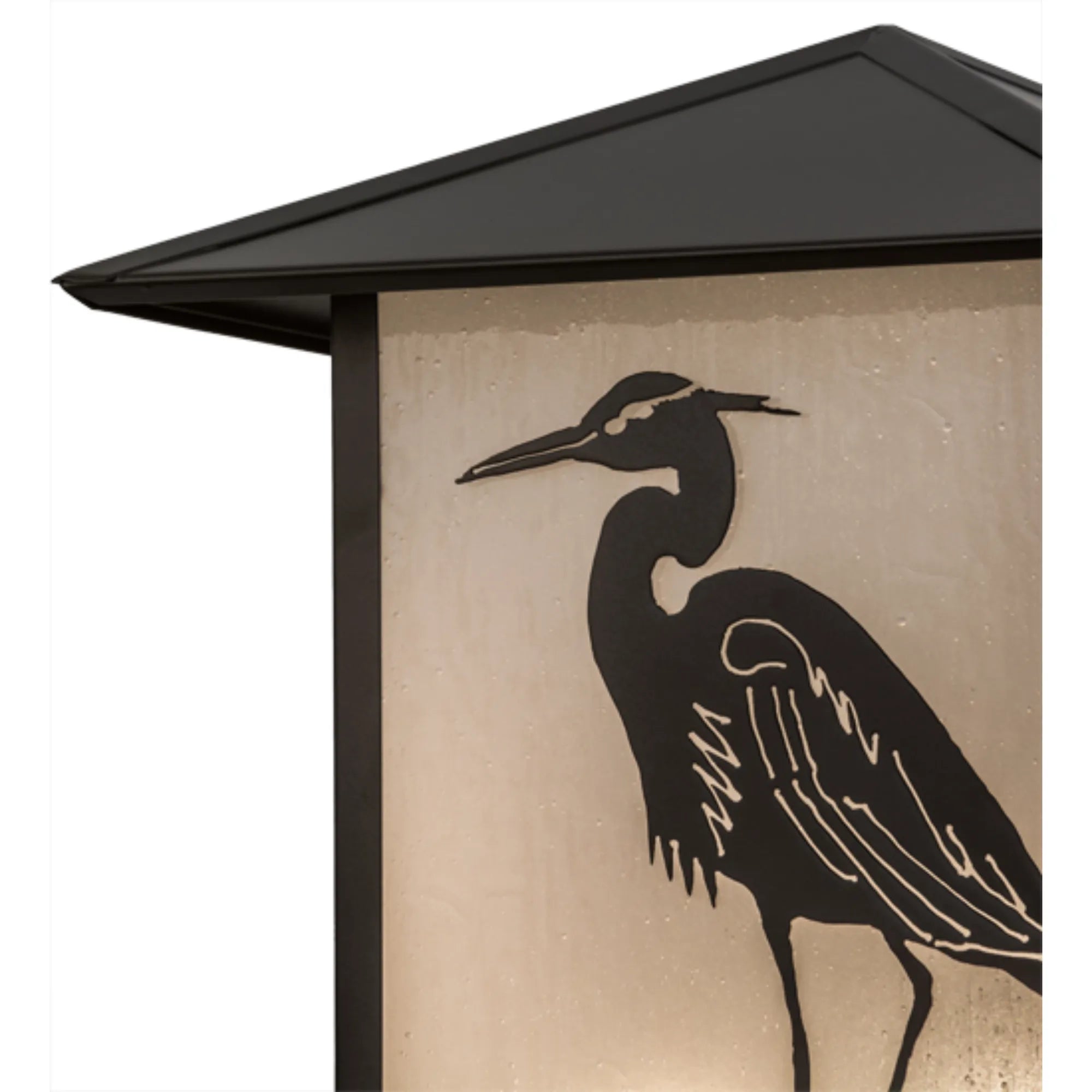 12"Sq Seneca Heron Pier Mount – Craftsman Brown – Frosted Seeded Glass – Wet-Rated – Meyda Lighting
