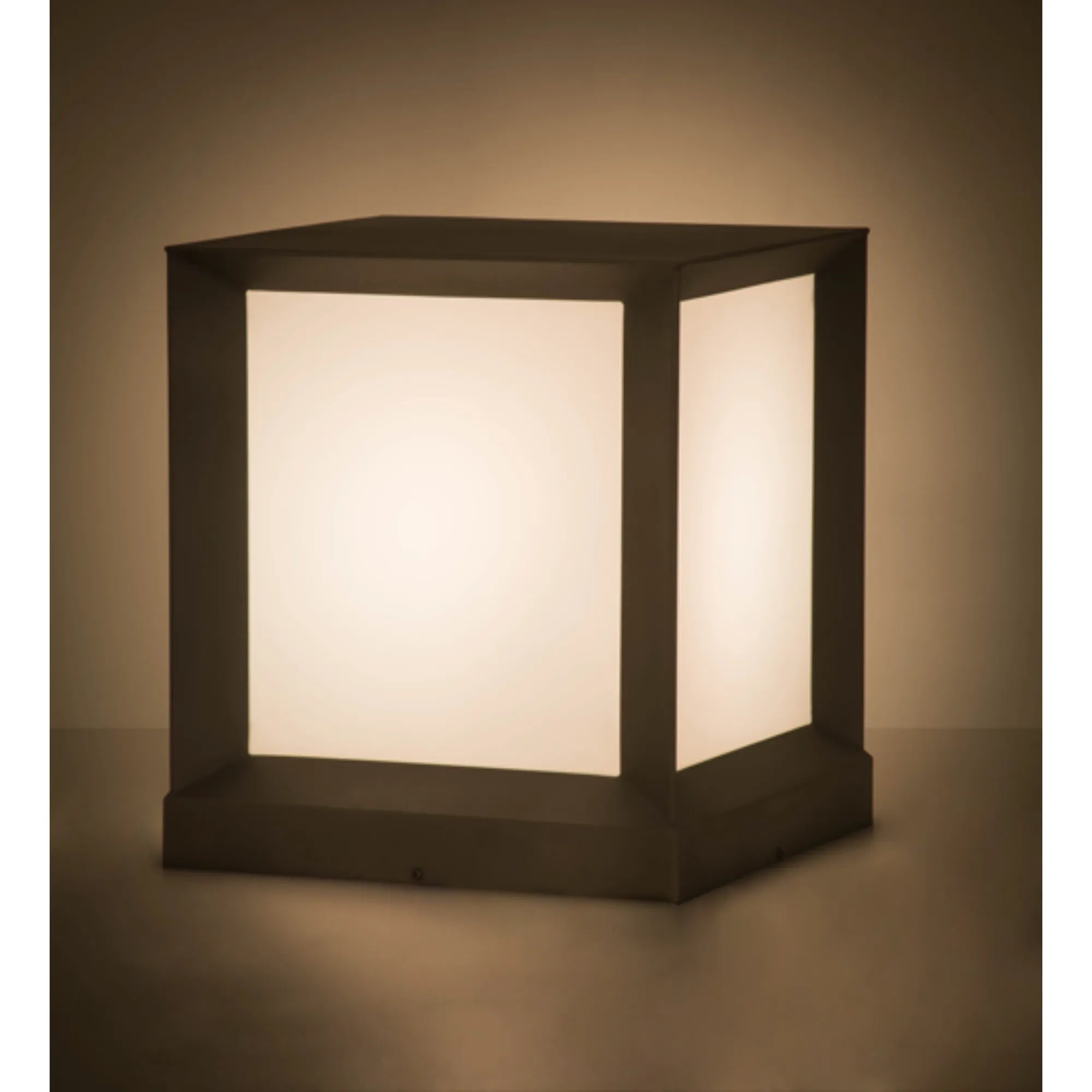 16"Sq Cubism Pier Mount – Weatherable Silver – Statuario Idalight – Wet-Rated – Meyda Lighting