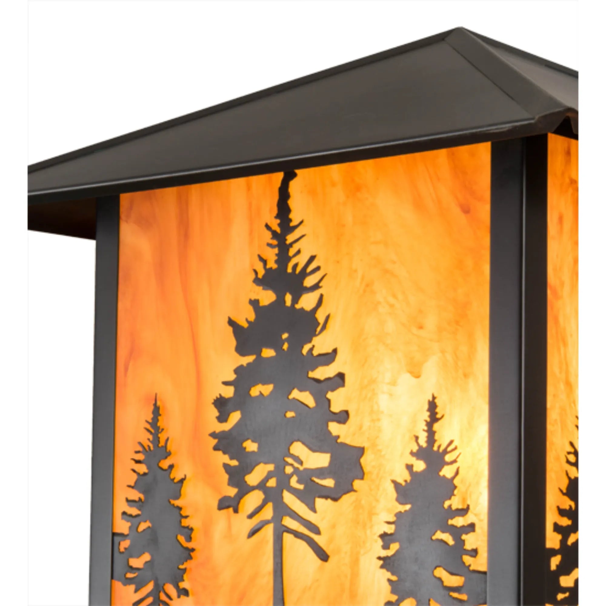 17.5"Sq Great Pines Pier Mount – Craftsman Brown – Ambra Siena Idalight – Wet-Rated – Meyda Lighting