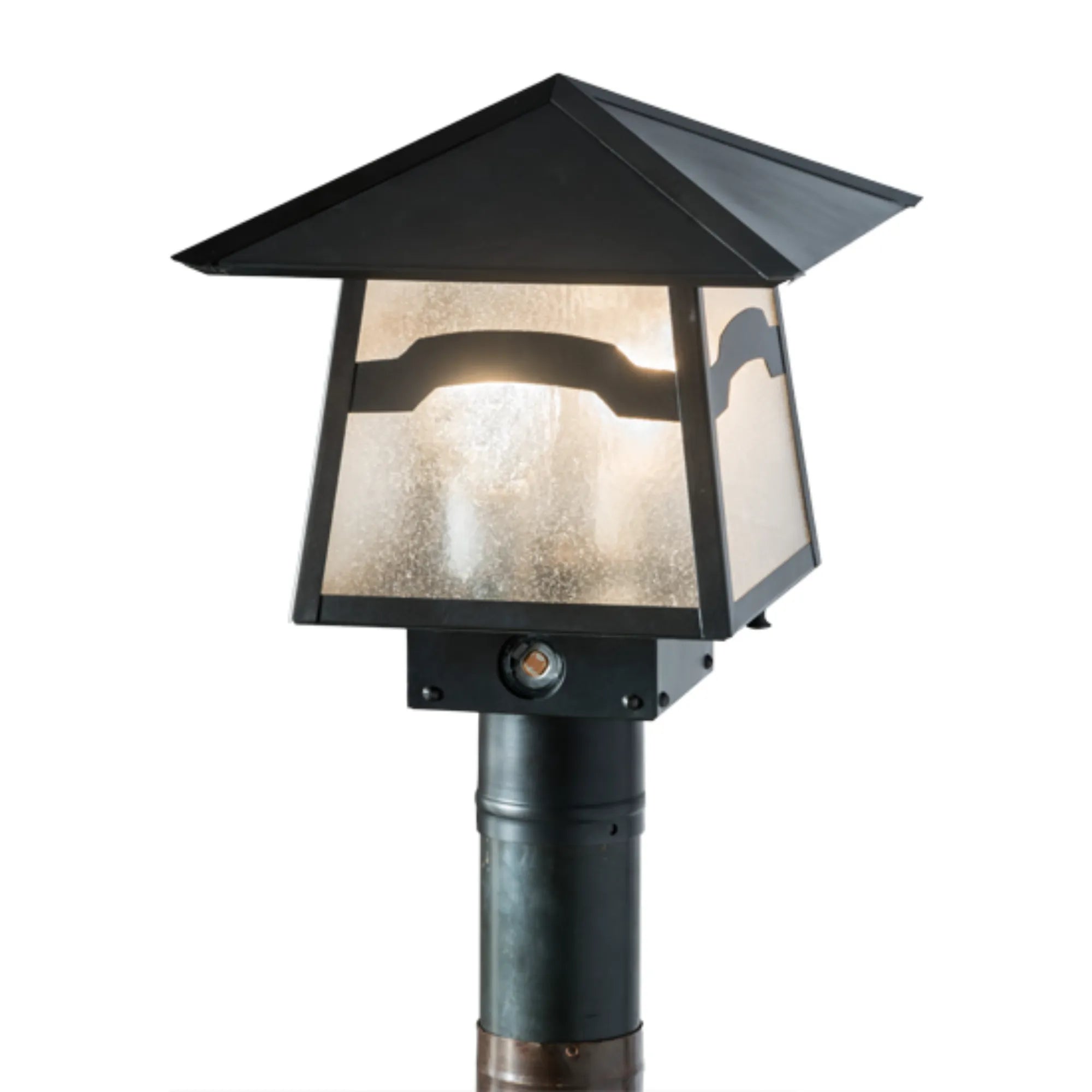 11.5" Square Stillwater Mountain View Post Mount – Craftsman Brown – Wet-Rated – Meyda Lighting