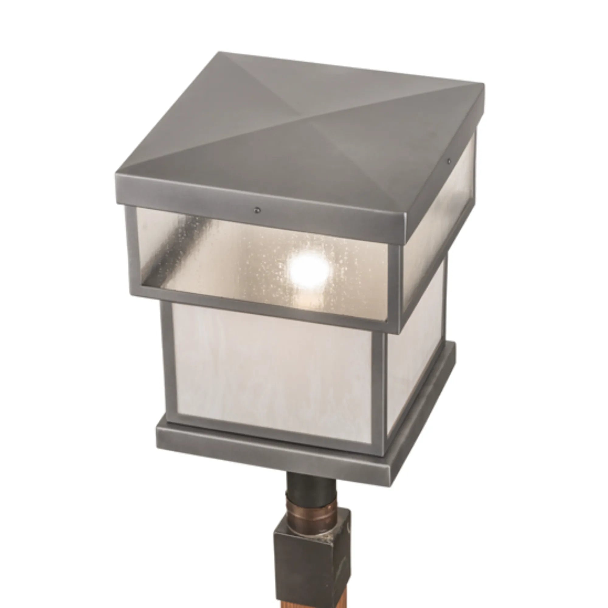 16"Sq Quadrato Stack Post Mount – PEWTER – Wet-Rated – Meyda Lighting
