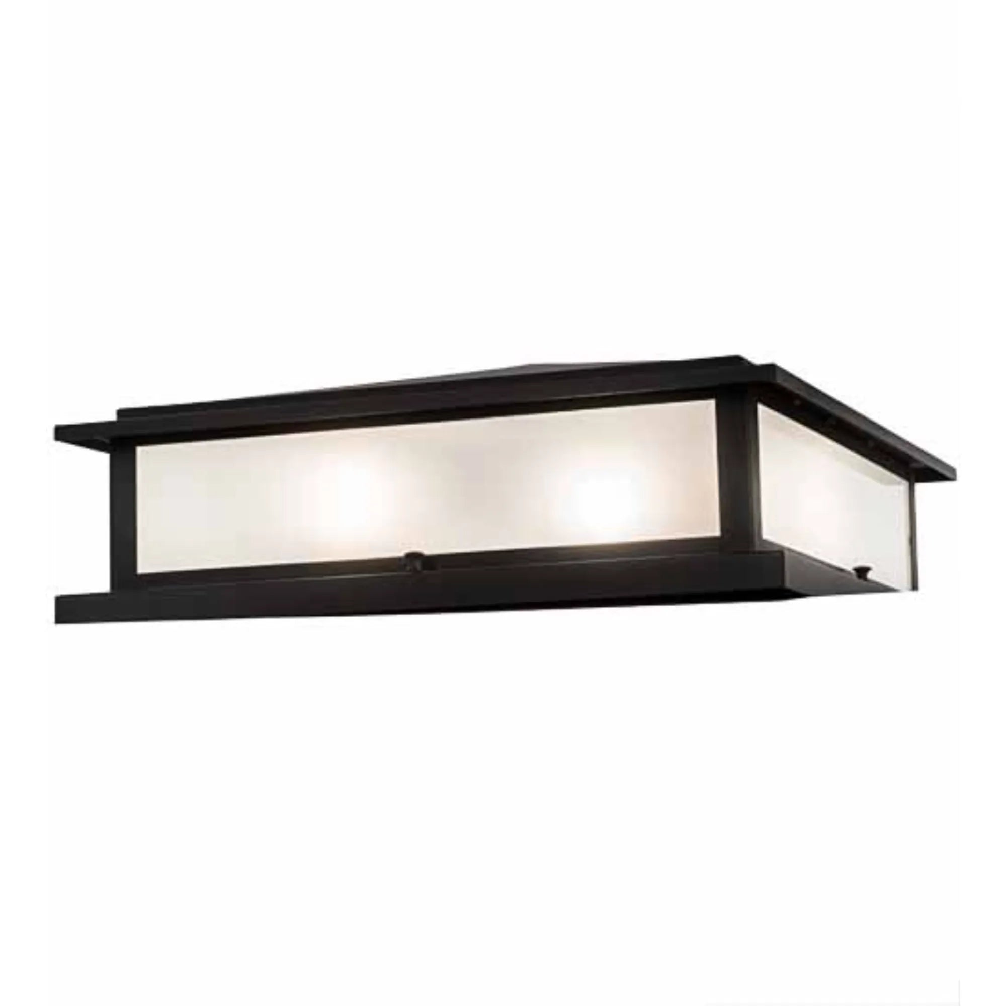 18" Square Seneca Prime Pier Mount – Flat Black – Clear Frosted Glass – Wet-Rated – Meyda Lighting