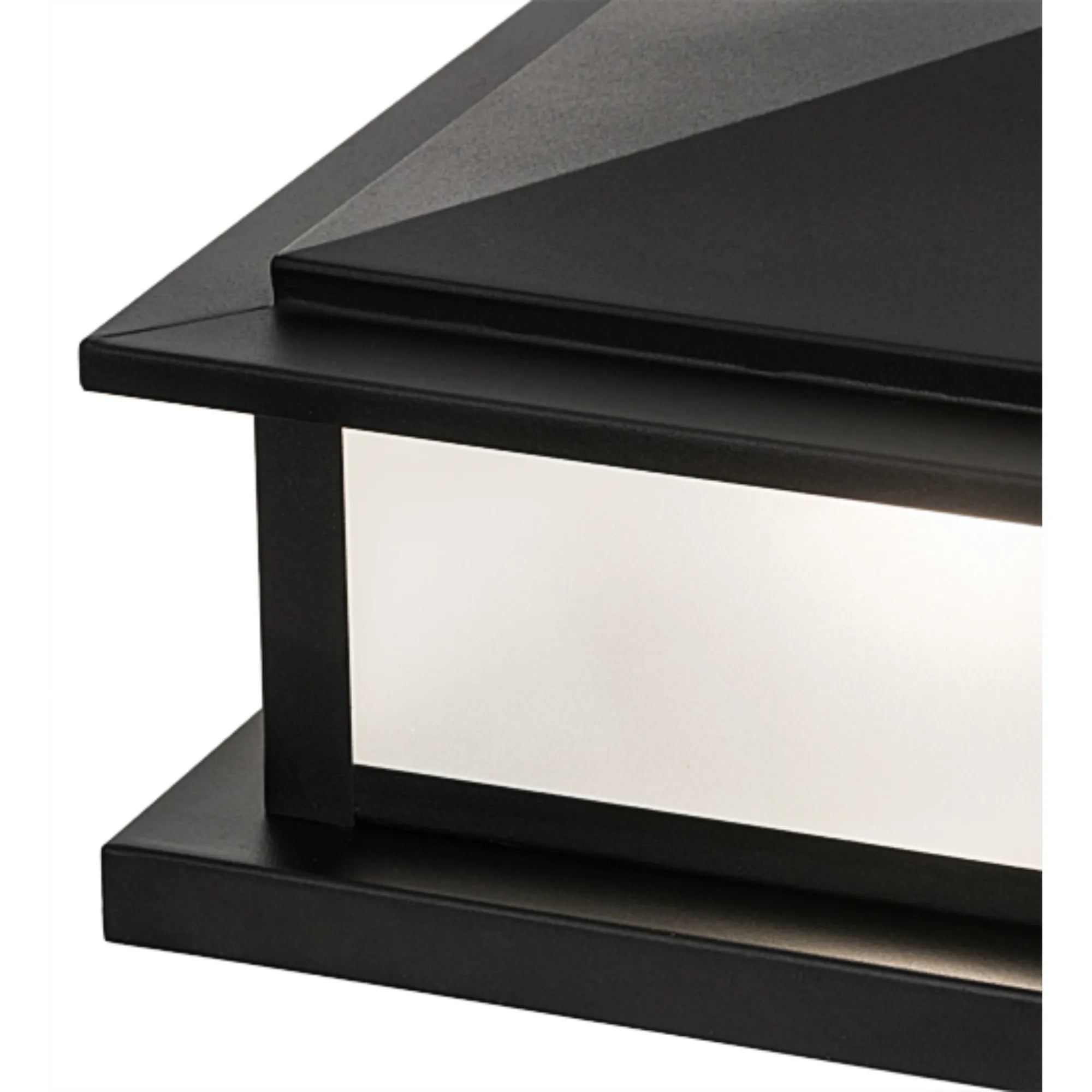18" Square Seneca Prime Pier Mount – Flat Black – Clear Frosted Glass – Wet-Rated – Meyda Lighting