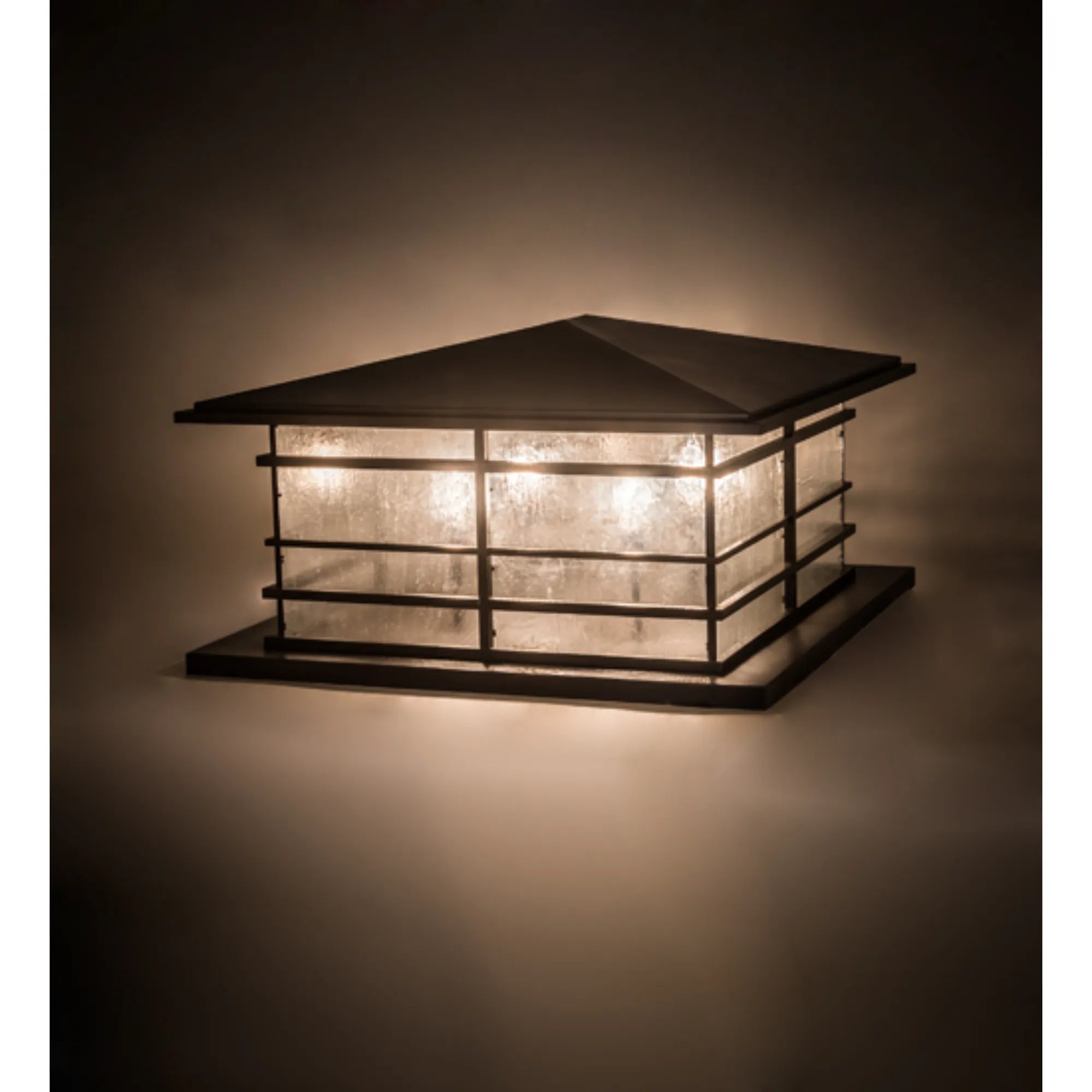 48" Long Tea House Pier Mount – Craftsman Brown – Clear Seeded Glass – Wet-Rated – Meyda Lighting