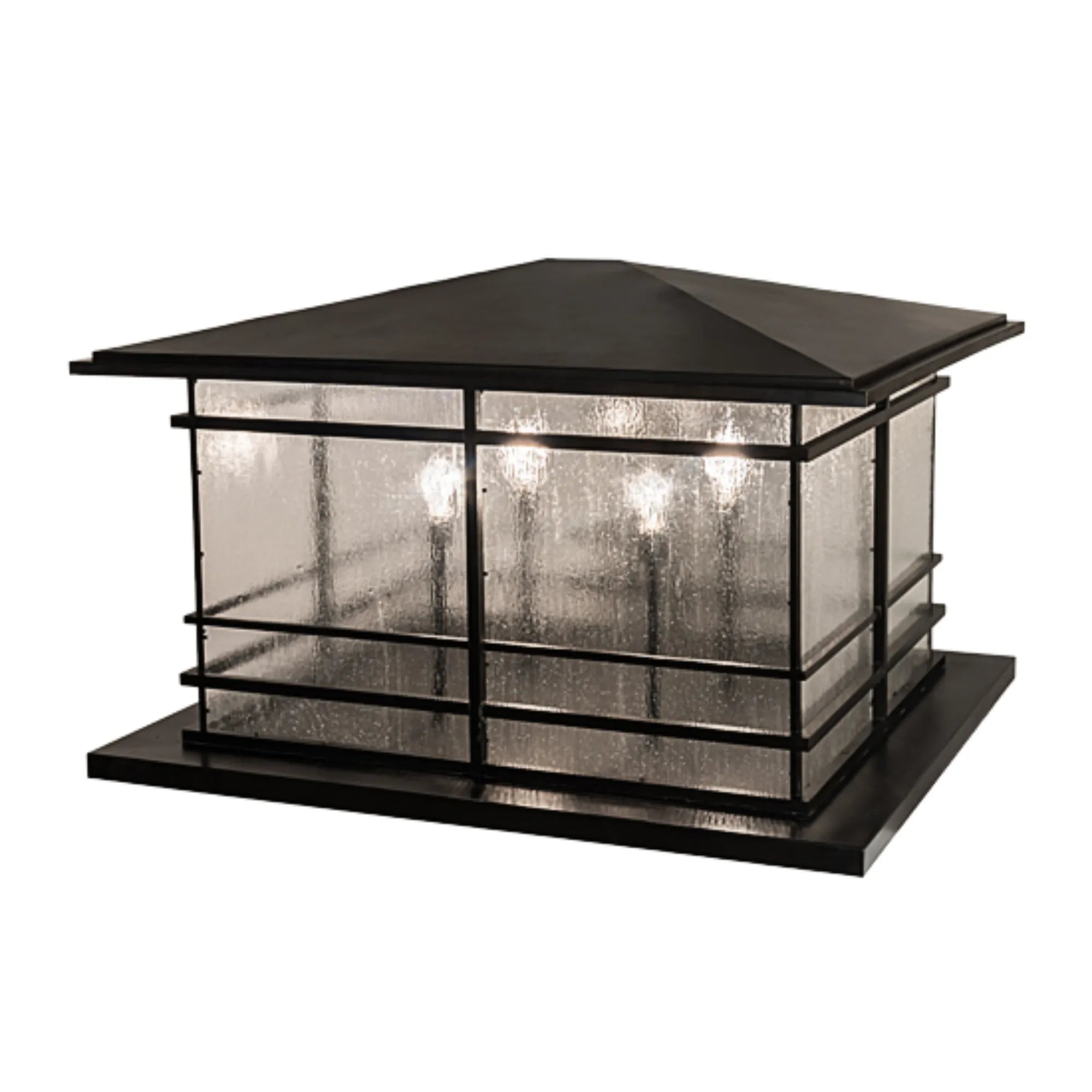 47" Long Tea House Oblong Pier Mount – Craftsman Brown – Wet-Rated – Meyda Lighting