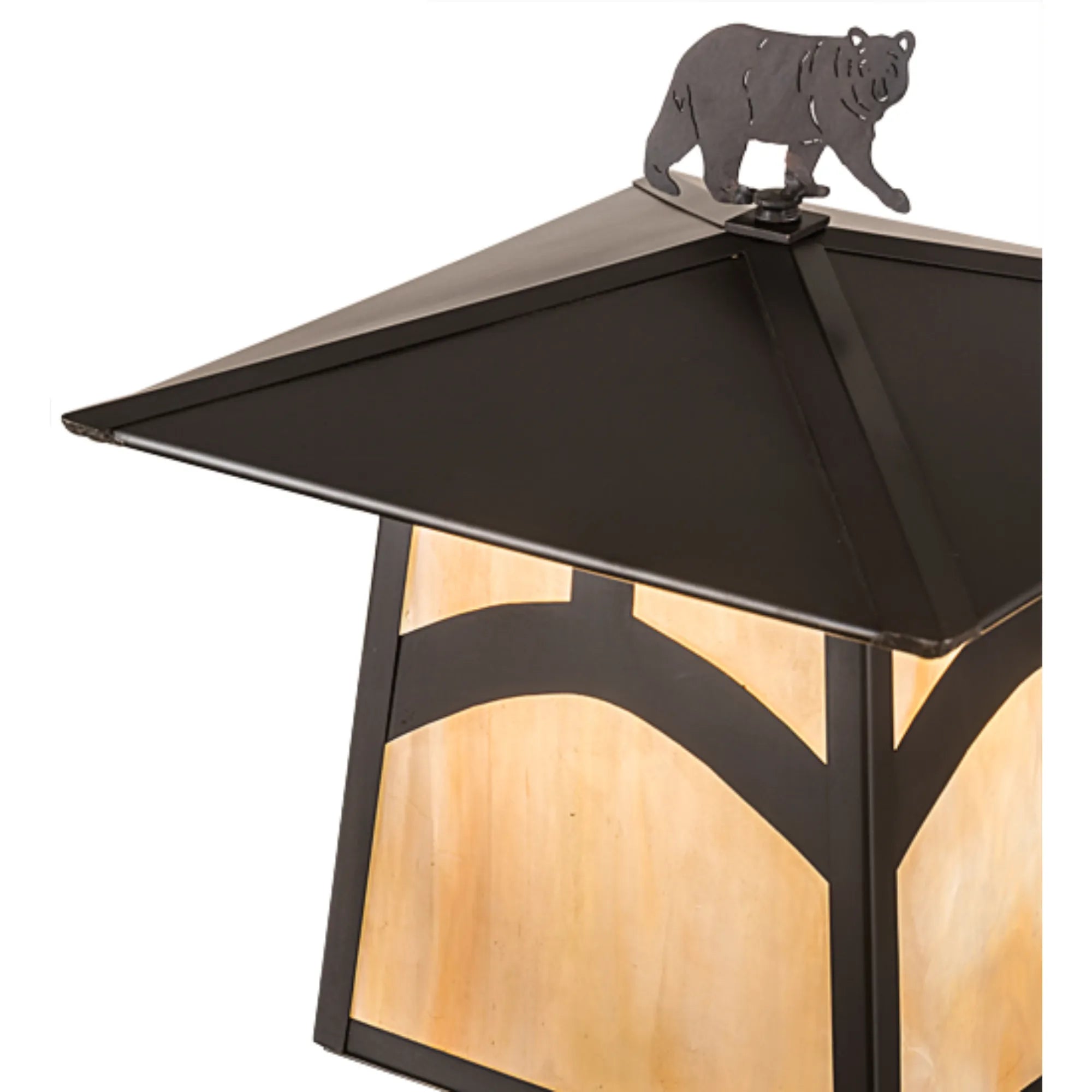 12" Square Seneca Hill Top W/ Bear Post Mount – Craftsman Brown – Wet-Rated – Meyda Lighting