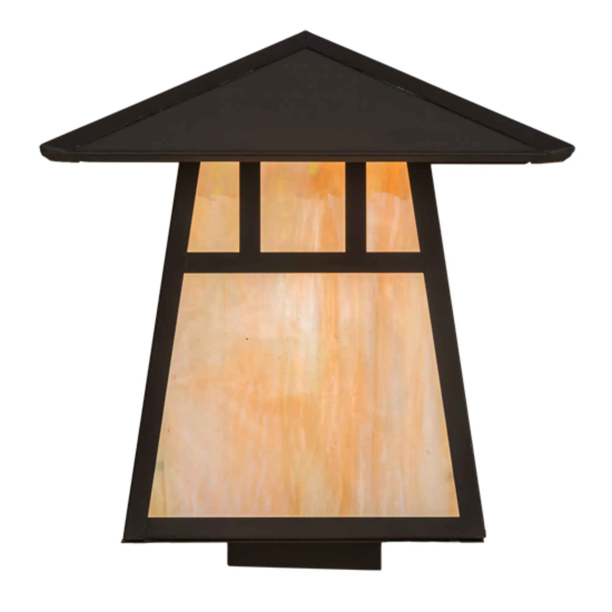 12" Square Stillwater Double Bar Mission Deck Light – Craftsman Brown – Wet-Rated – Meyda Lighting