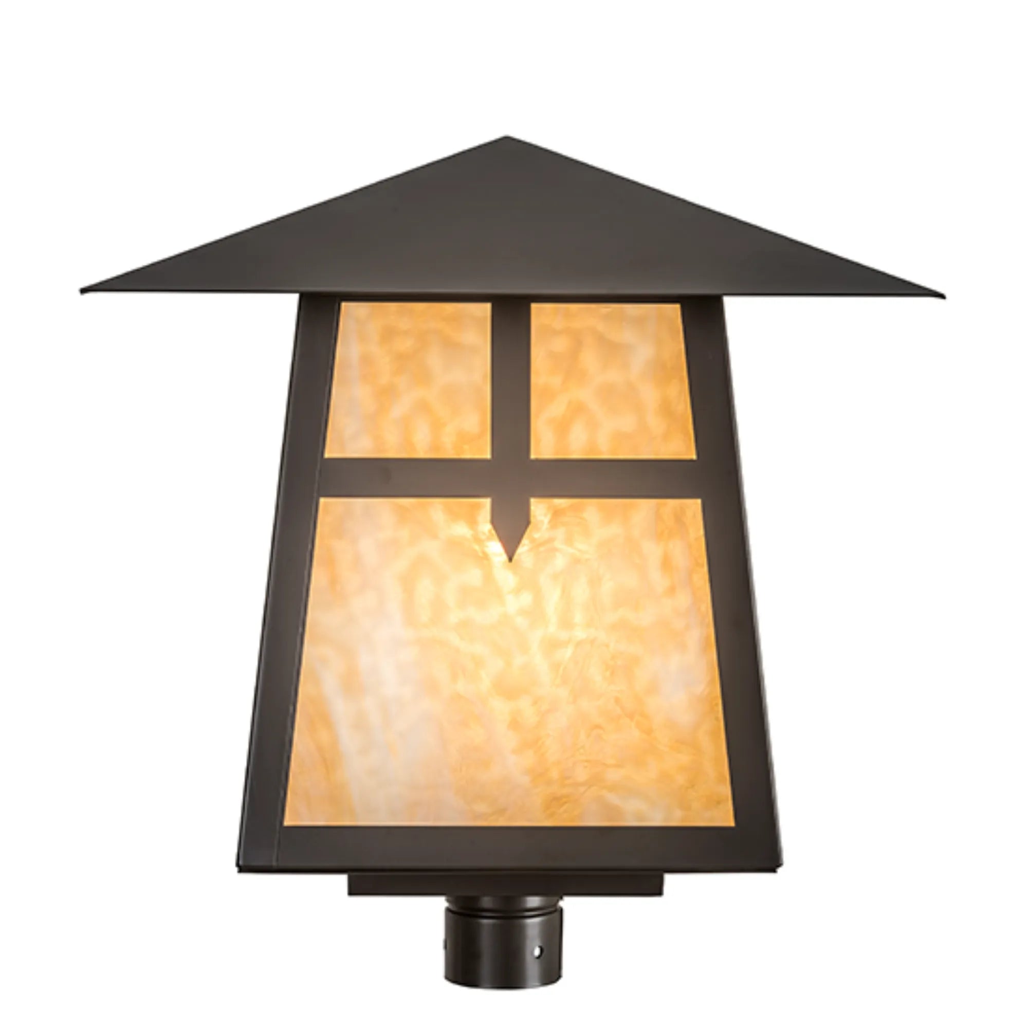 20" Square Stillwater Cross Mission Post Mount – Timeless Bronze – Wet-Rated – Meyda Lighting