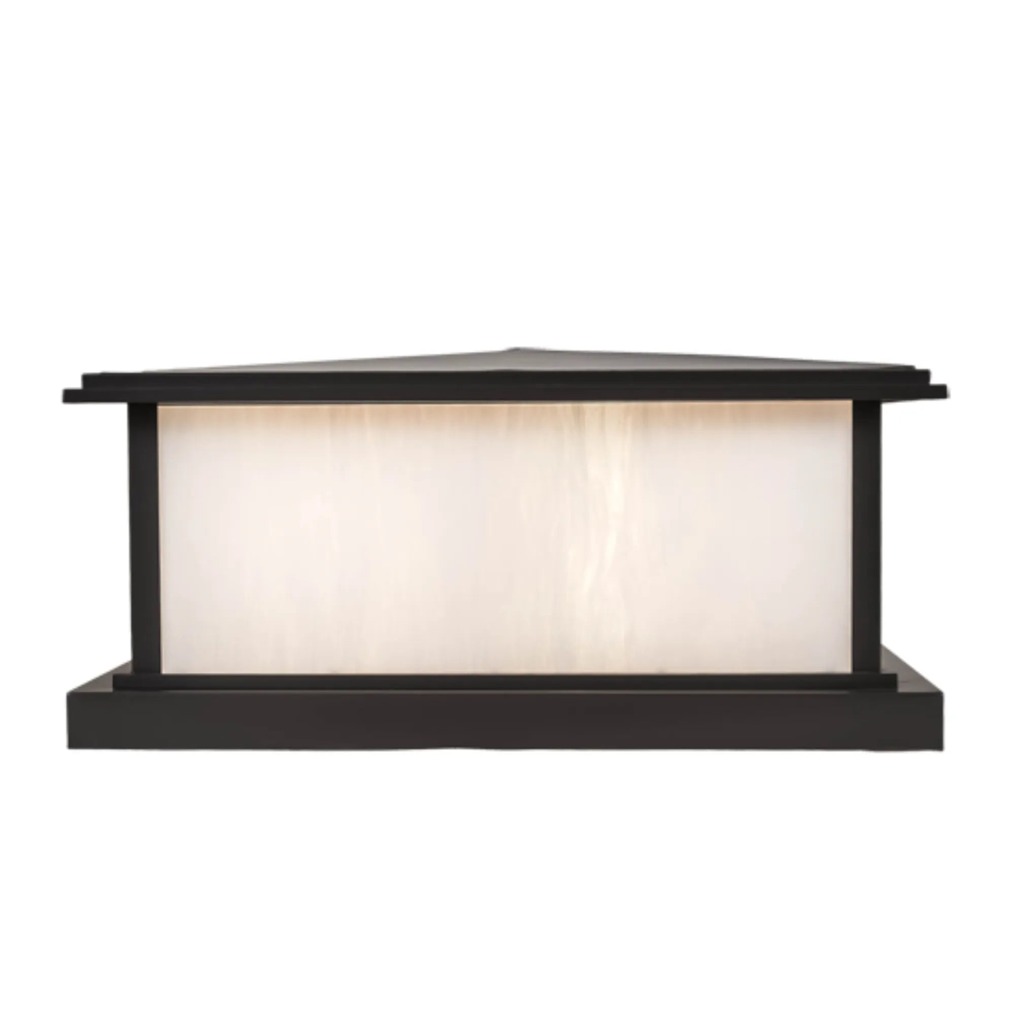 30" Square Mission Prime Pier Mount – TIMELESS BRONZE – WHITE GLASS – Wet-Rated – Meyda Lighting