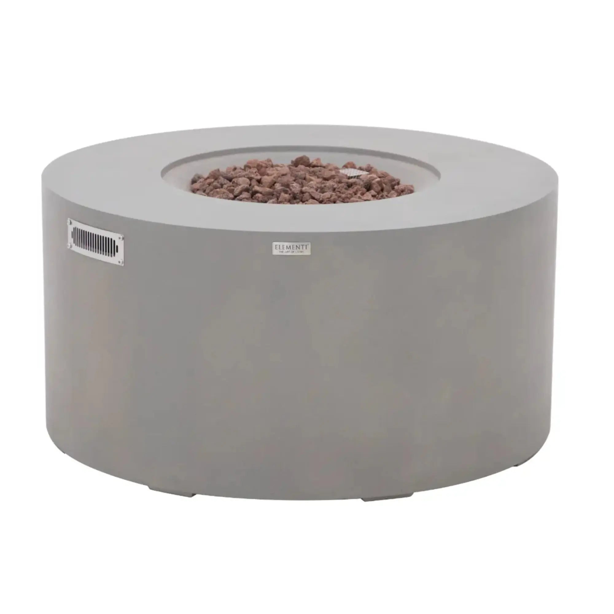 Pacaya 43″ Round Concrete Liquid Propane Fire Table with Hidden Tank – Elementi Elementi
