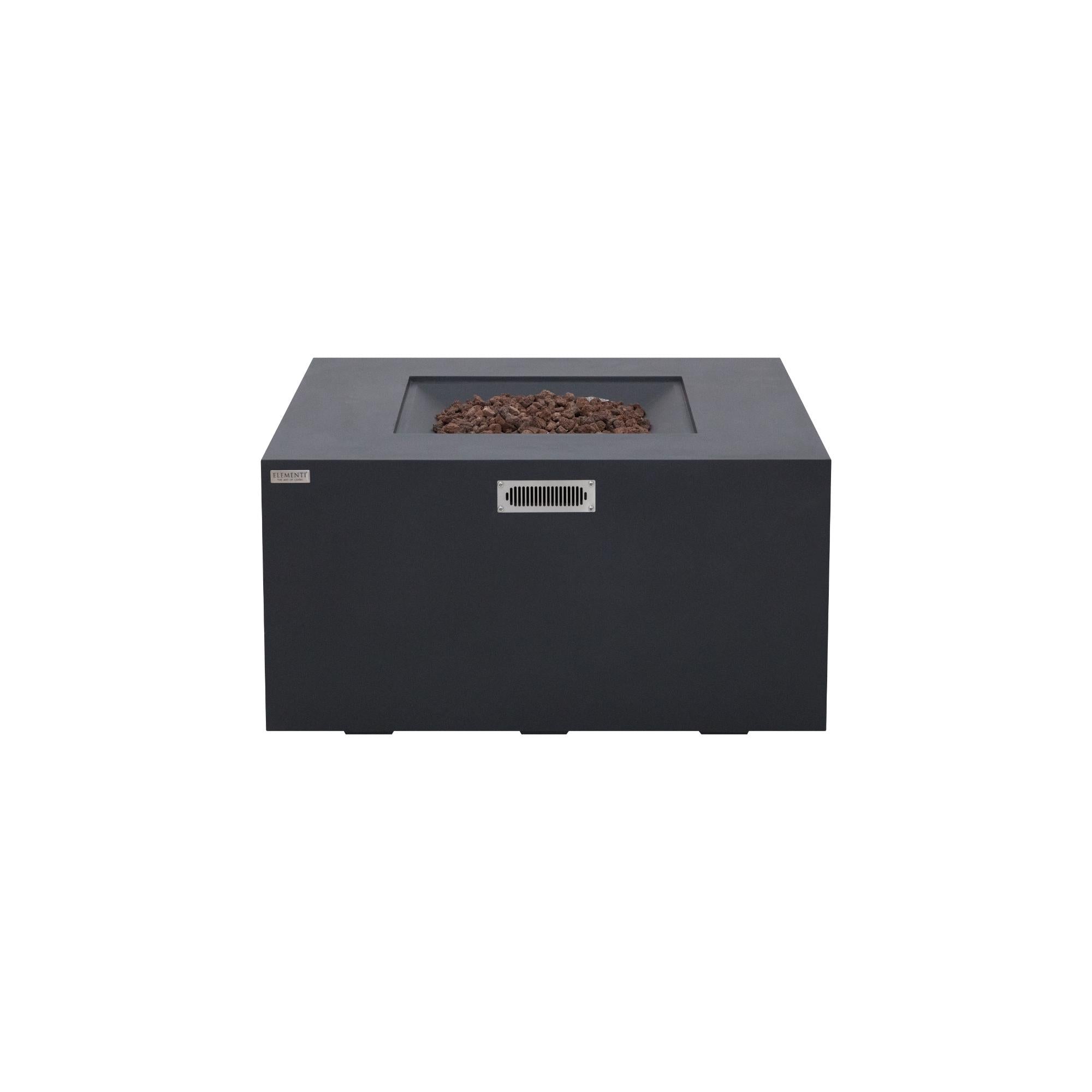 Rocky 43″ Square Concrete Liquid Propane Fire Table with Hidden Tank – Elementi