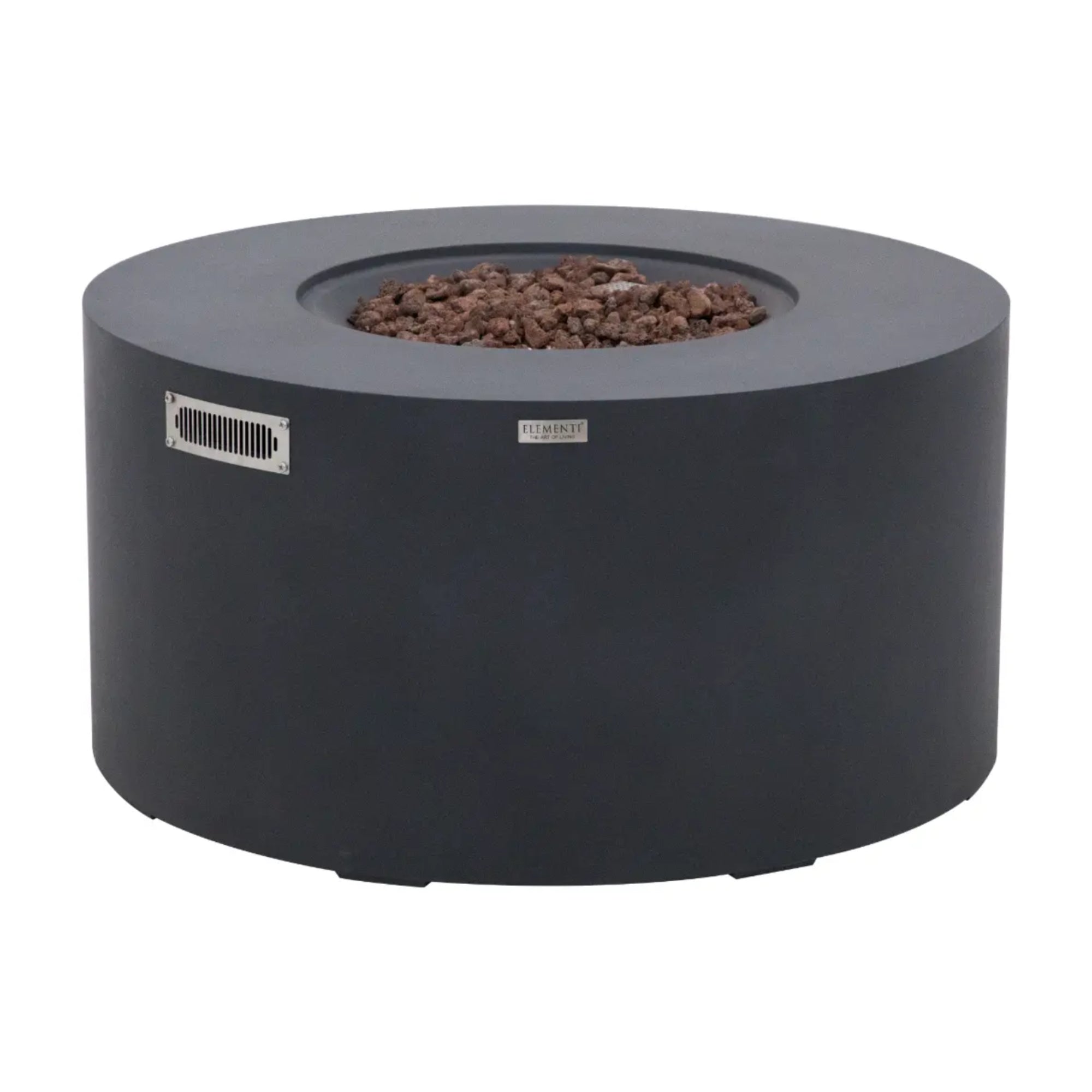 Pacaya 43″ Round Concrete Liquid Propane Fire Table with Hidden Tank – Elementi