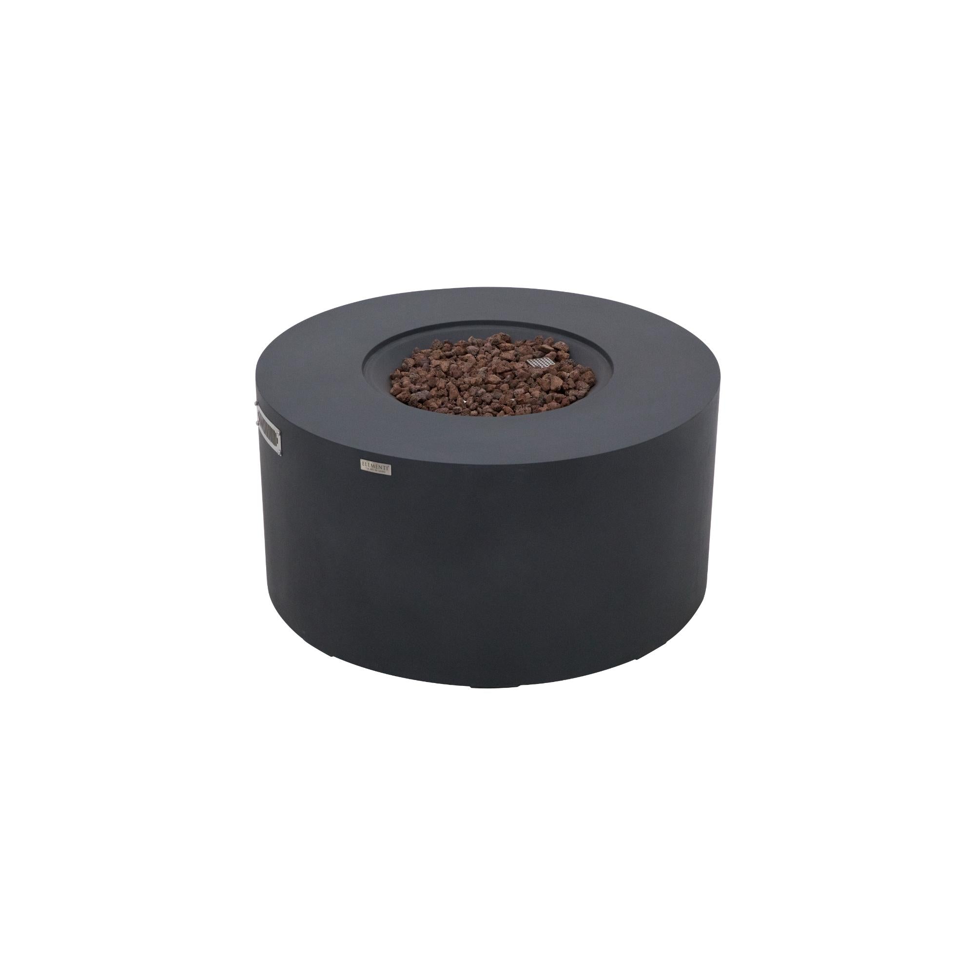 Pacaya 43″ Round Concrete Liquid Propane Fire Table with Hidden Tank – Elementi