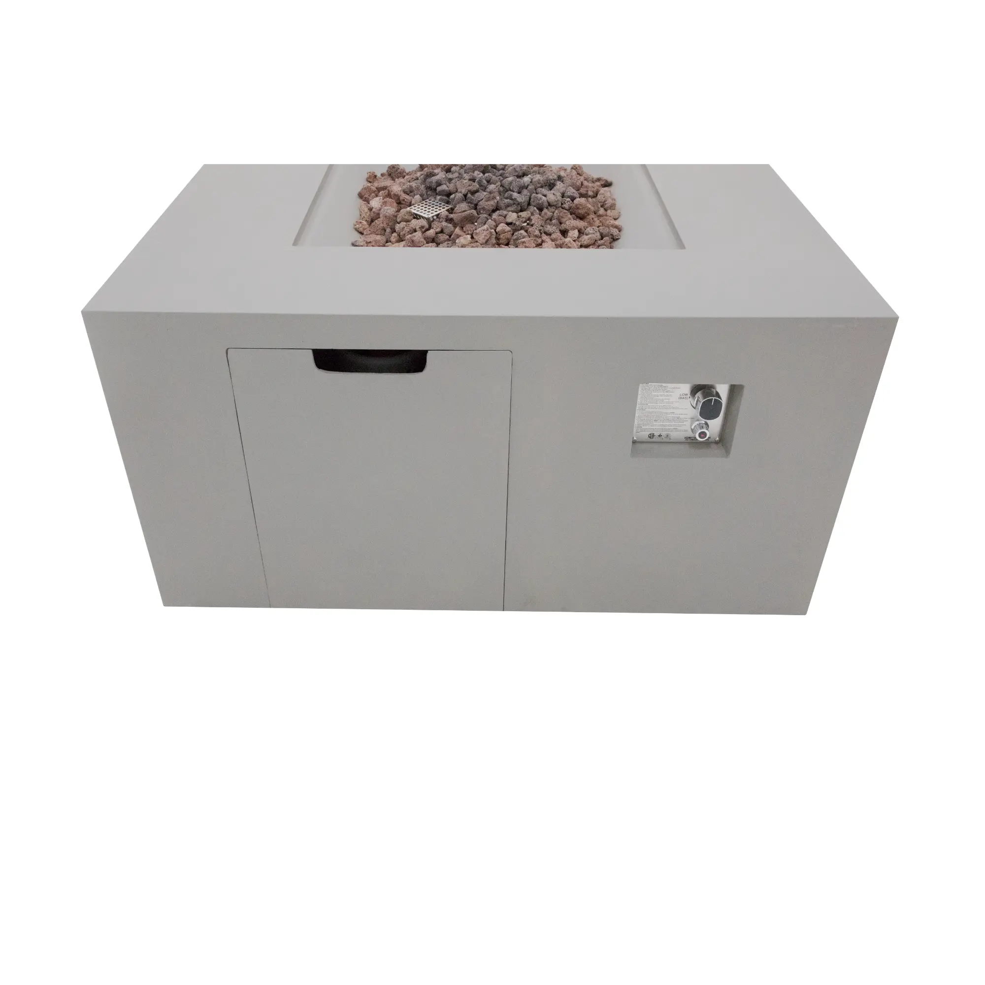 Rocky 43″ Square Concrete Liquid Propane Fire Table with Hidden Tank – Elementi