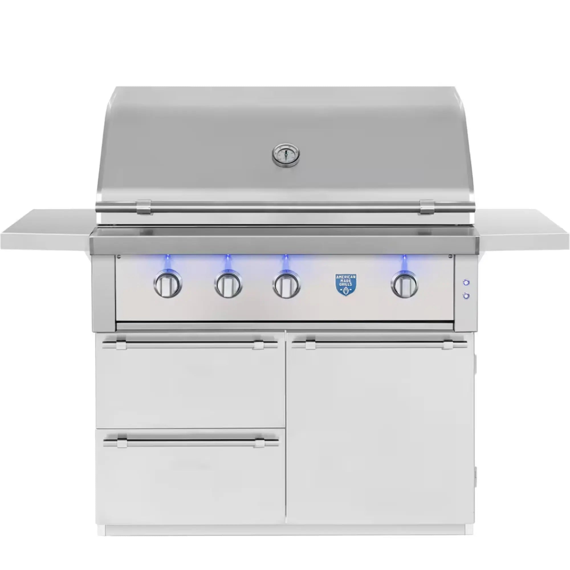 American Made Grills Estate 42-Inch Freestanding Gas Grill — 90,000 BTU w/ Red Brass Burners & Cart | Made in USA American Made Grills