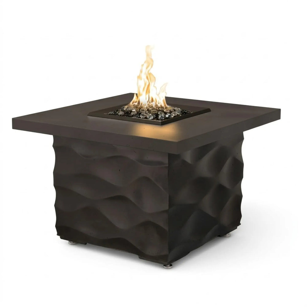 American Fyre Designs Voro 36" Square GFRC Gas Fire Pit Table American Fyre Designs