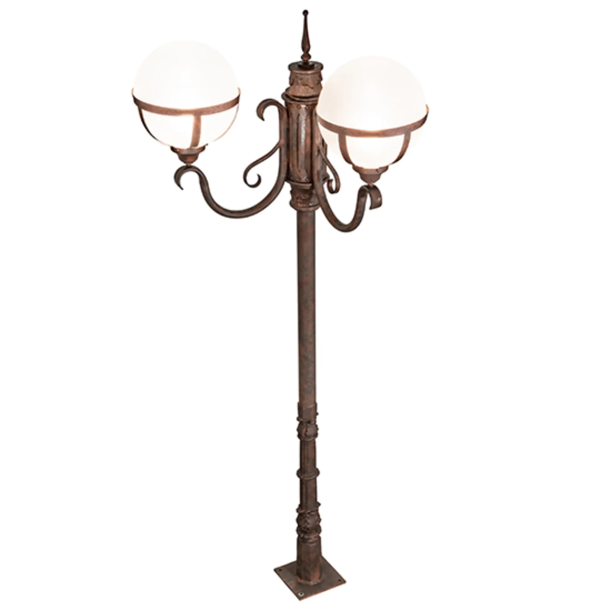 84" High Bola Tavern Street Lamp – Rusty Nail – Contrail Mist Idalight – Wet-Rated – Meyda Lighting