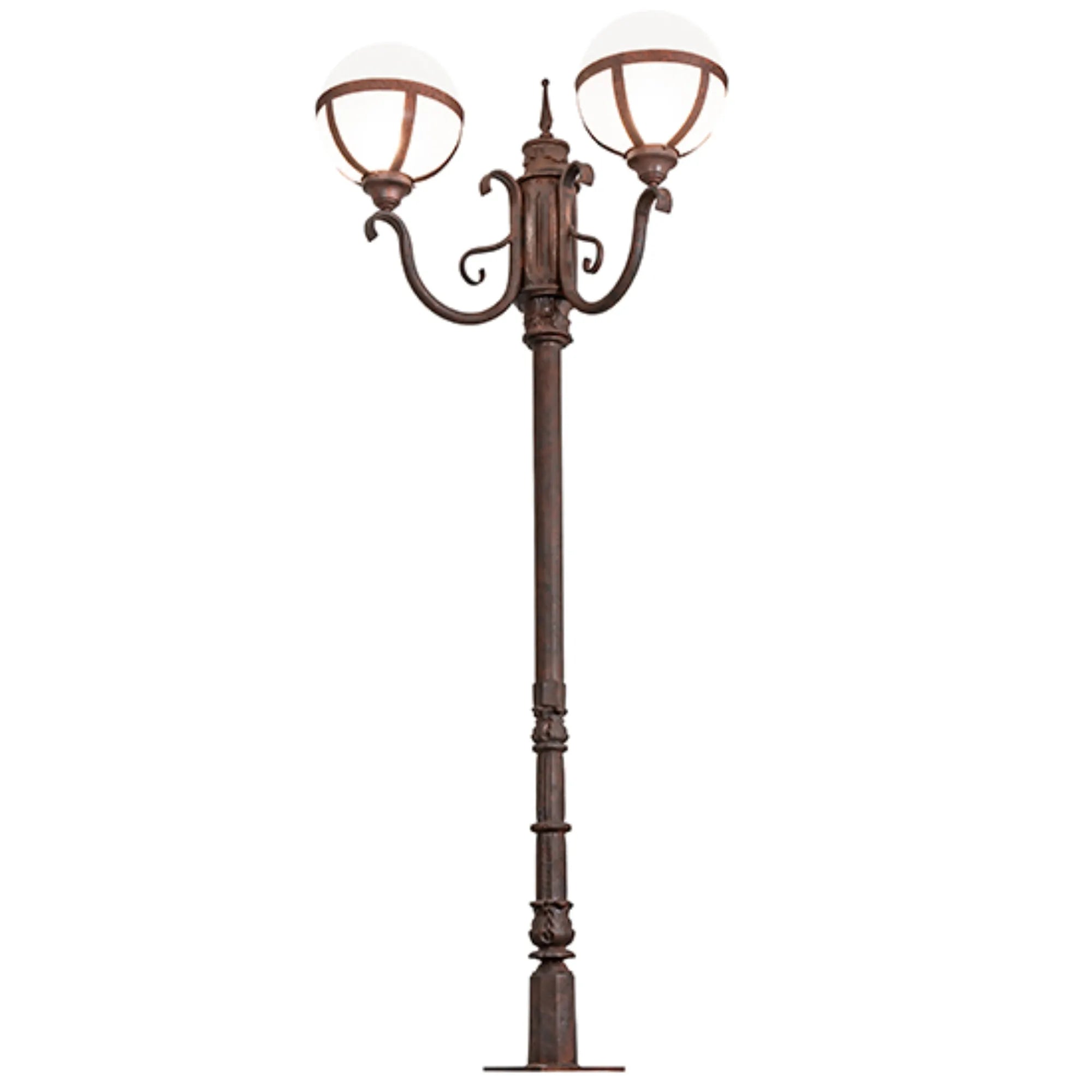 84" High Bola Tavern Street Lamp – Rusty Nail – Contrail Mist Idalight – Wet-Rated – Meyda Lighting