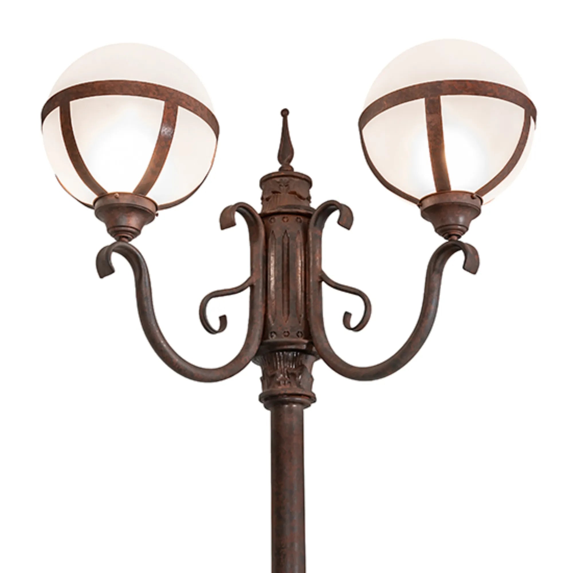 84" High Bola Tavern Street Lamp – Rusty Nail – Contrail Mist Idalight – Wet-Rated – Meyda Lighting