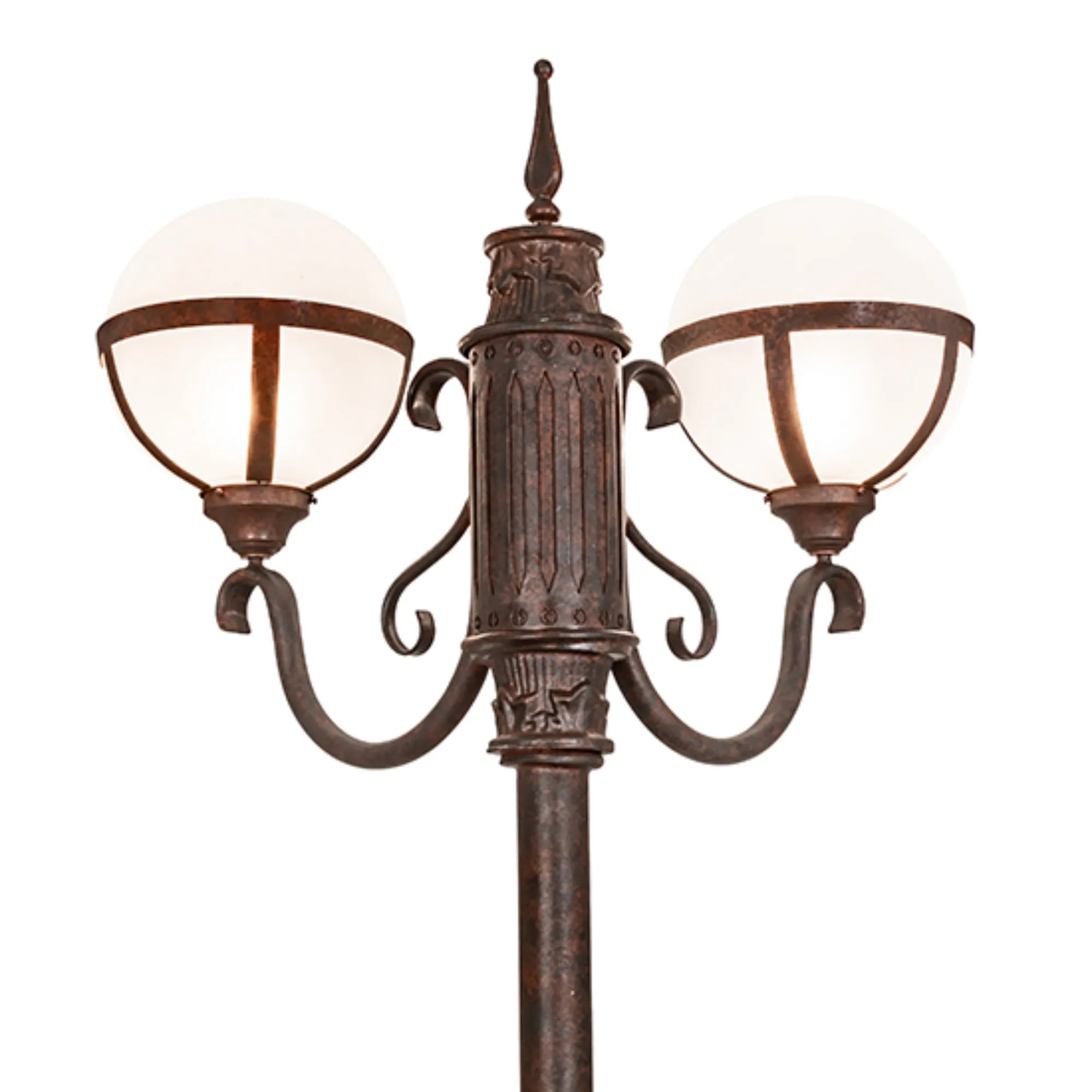 84" High Bola Tavern Street Lamp – Rusty Nail – Contrail Mist Idalight – Wet-Rated – Meyda Lighting