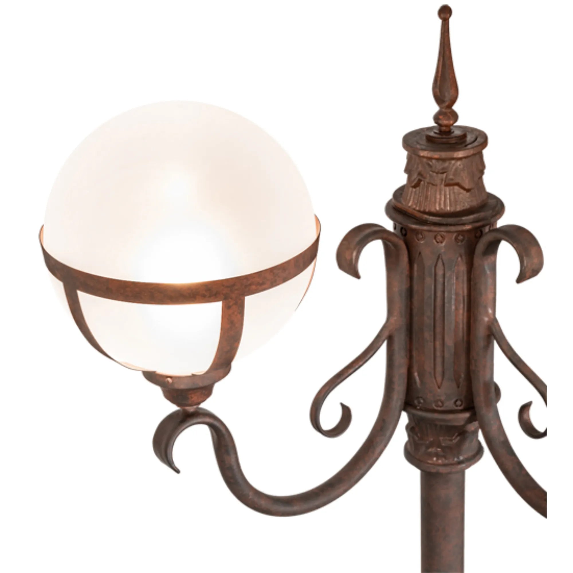84" High Bola Tavern Street Lamp – Rusty Nail – Contrail Mist Idalight – Wet-Rated – Meyda Lighting