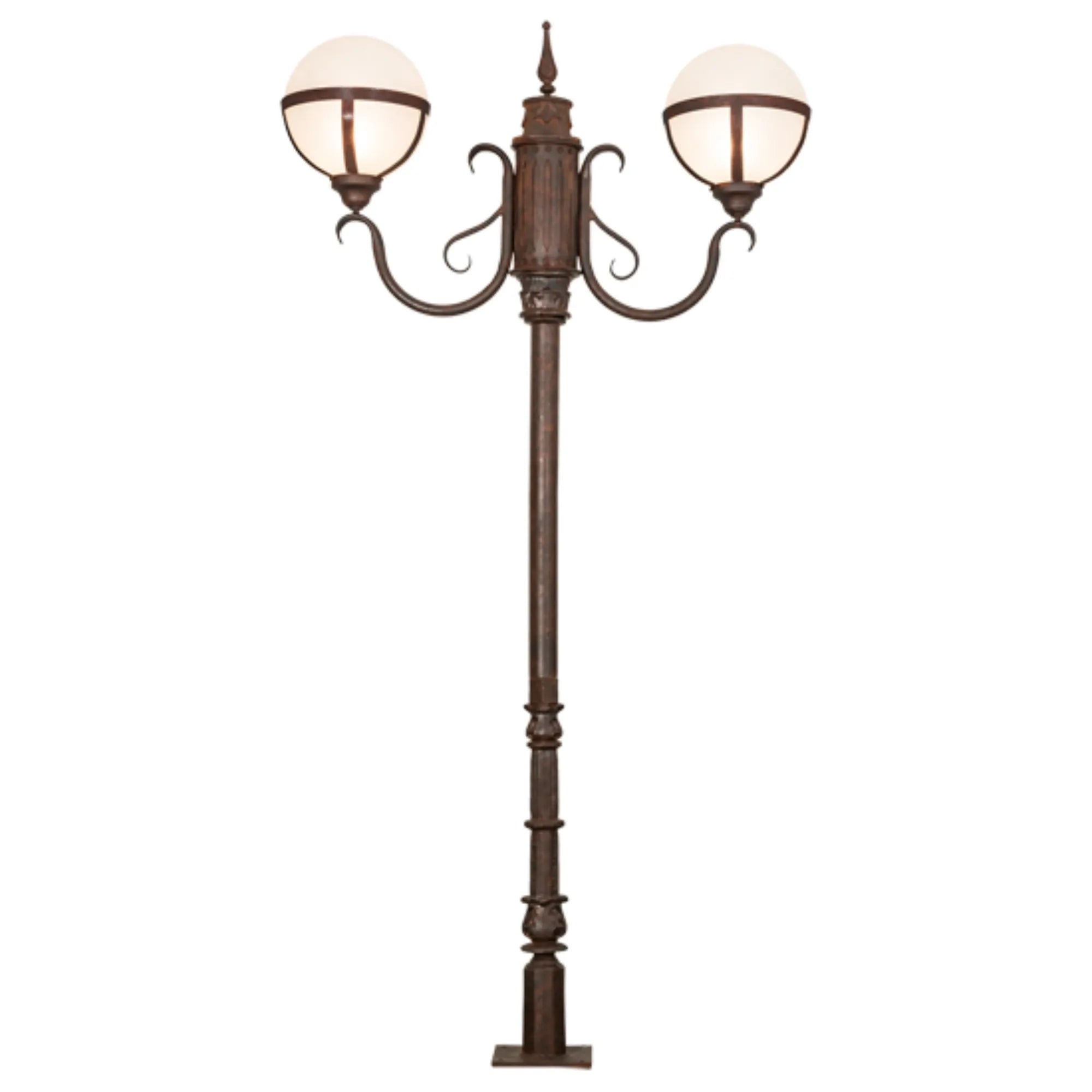 84" High Bola Tavern Street Lamp – Rusty Nail – Contrail Mist Idalight – Wet-Rated – Meyda Lighting